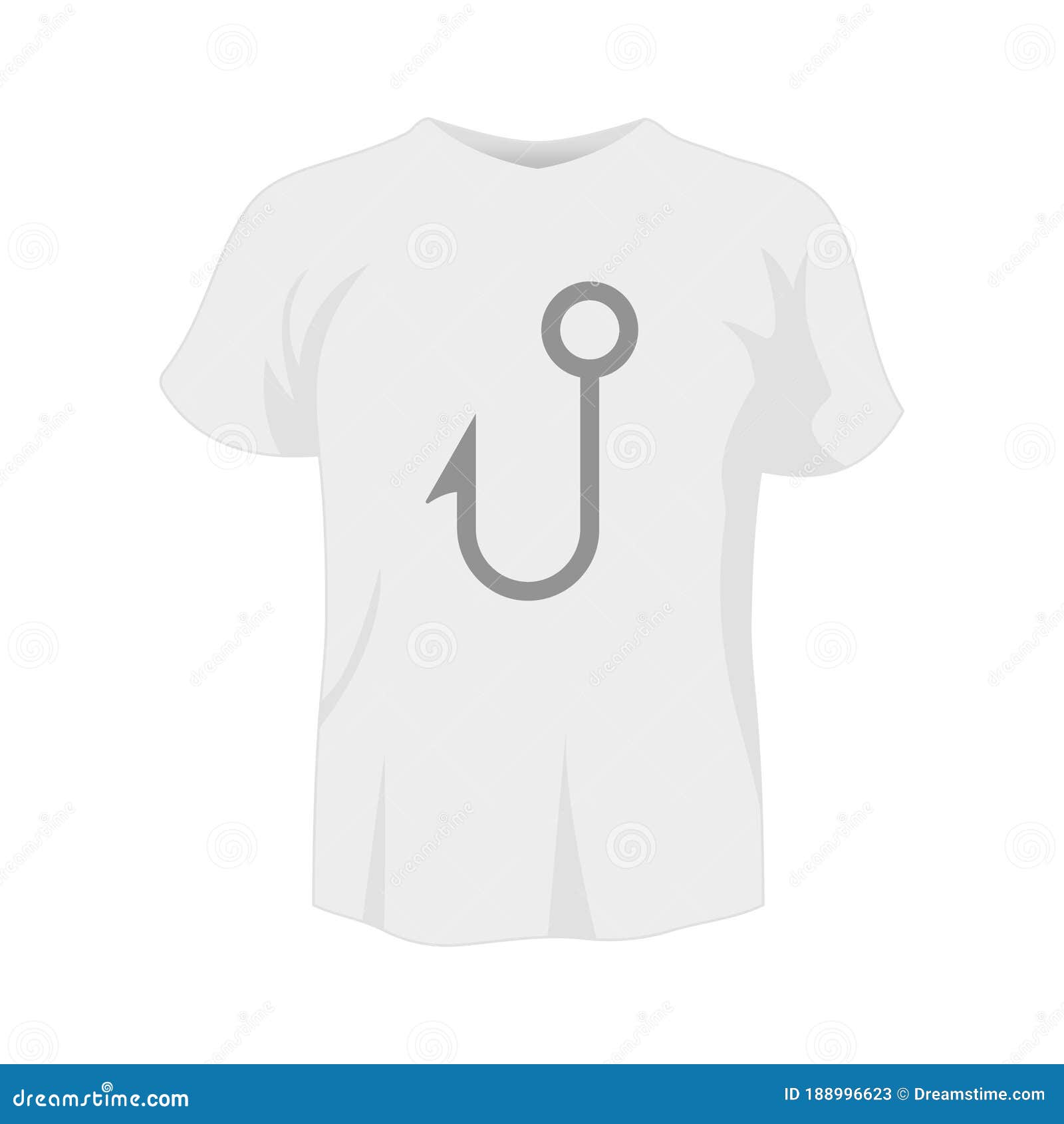 Download T Shirt White Color Mockup Isolated From Background With Fishing Hook Colored Stock Illustration Illustration Of Logo Metal 188996623