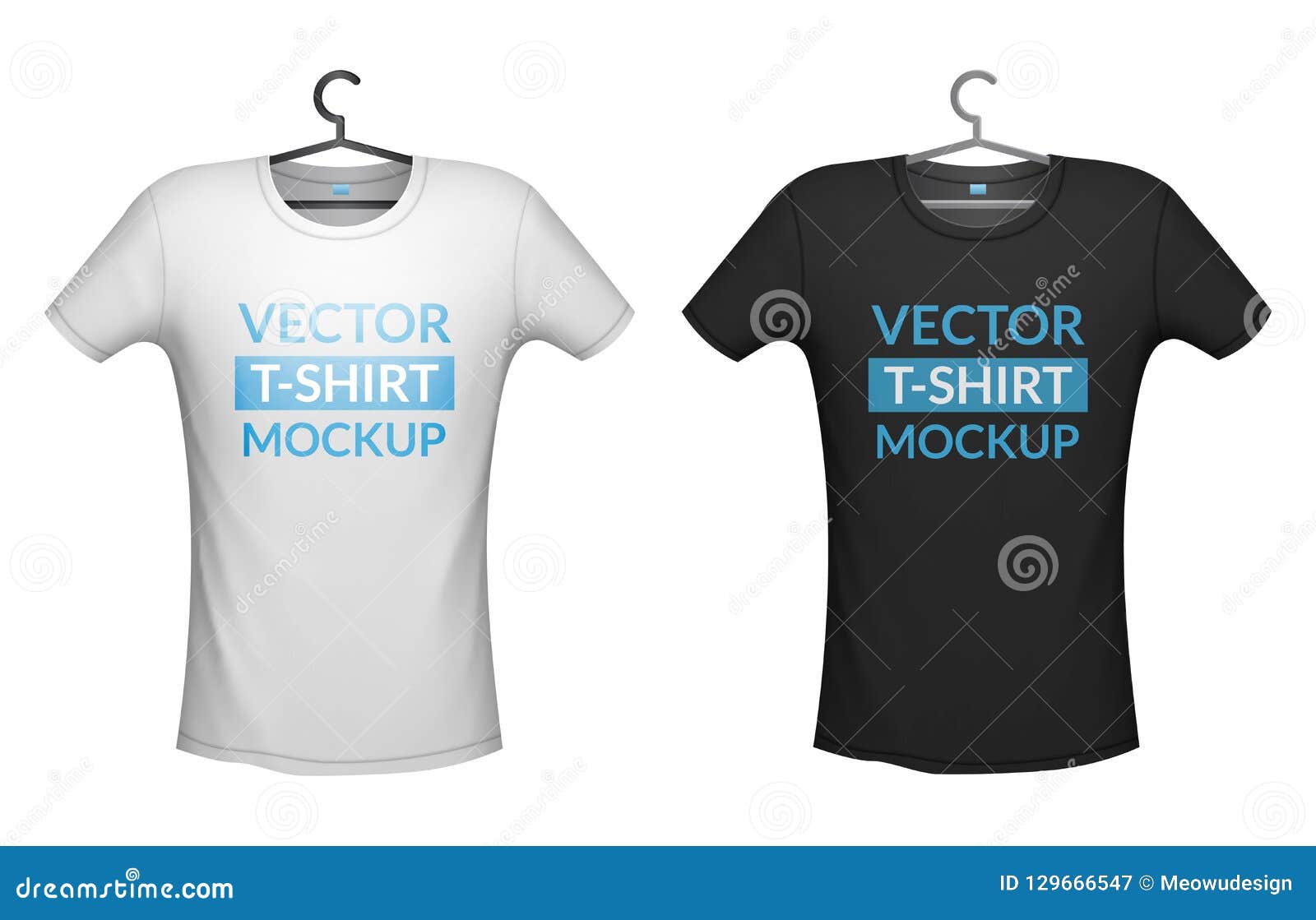 Download T-shirt White Color Mockup, Vector Illustration Isolated ...