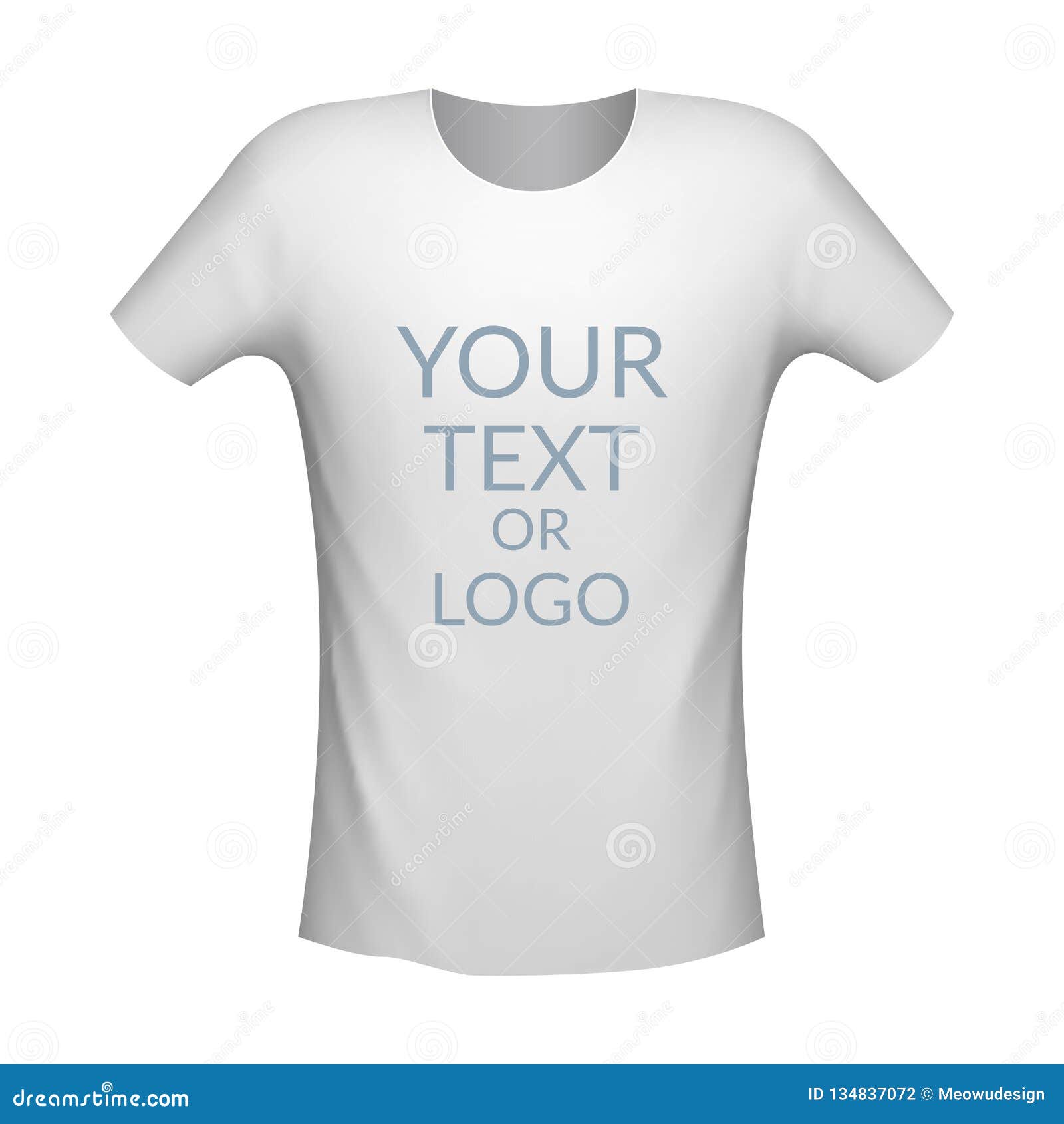 Download T-shirt White Color Mockup, Vector Illustration Stock ...