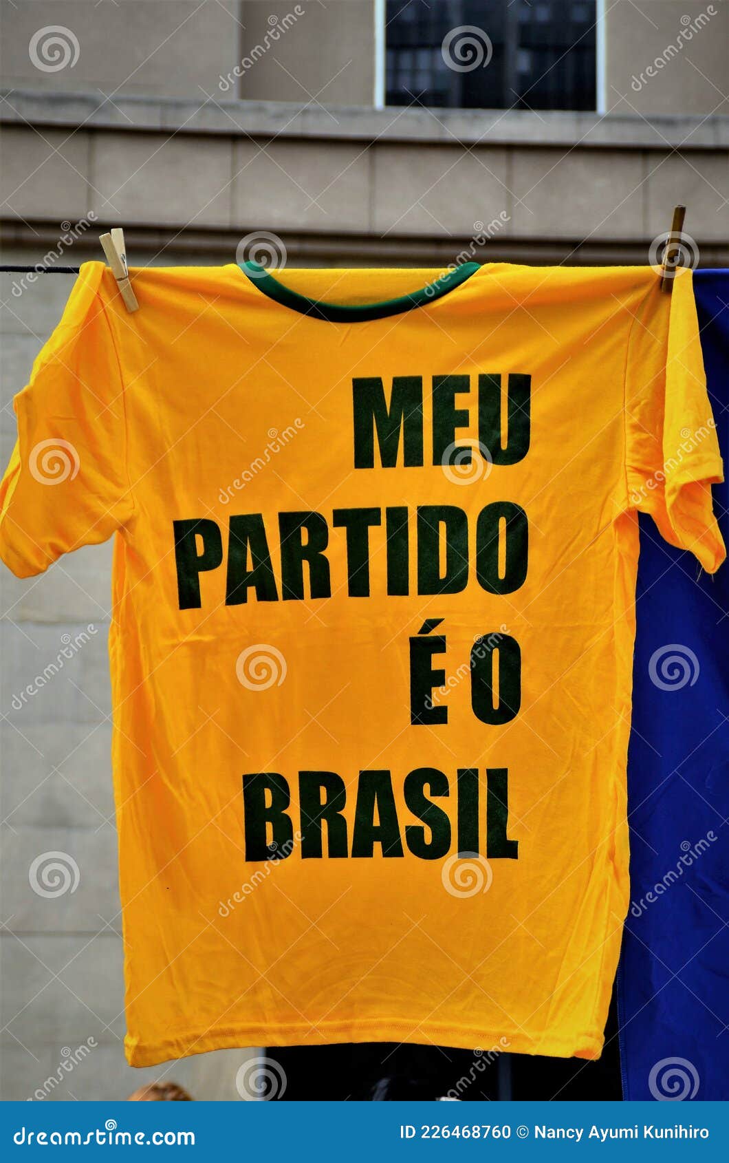 T-shirt with the Words: `My Party is Brazil` on Paulista Avenue on the Day  of the Demonstration Editorial Image - Image of brazilian, printed:  226468760