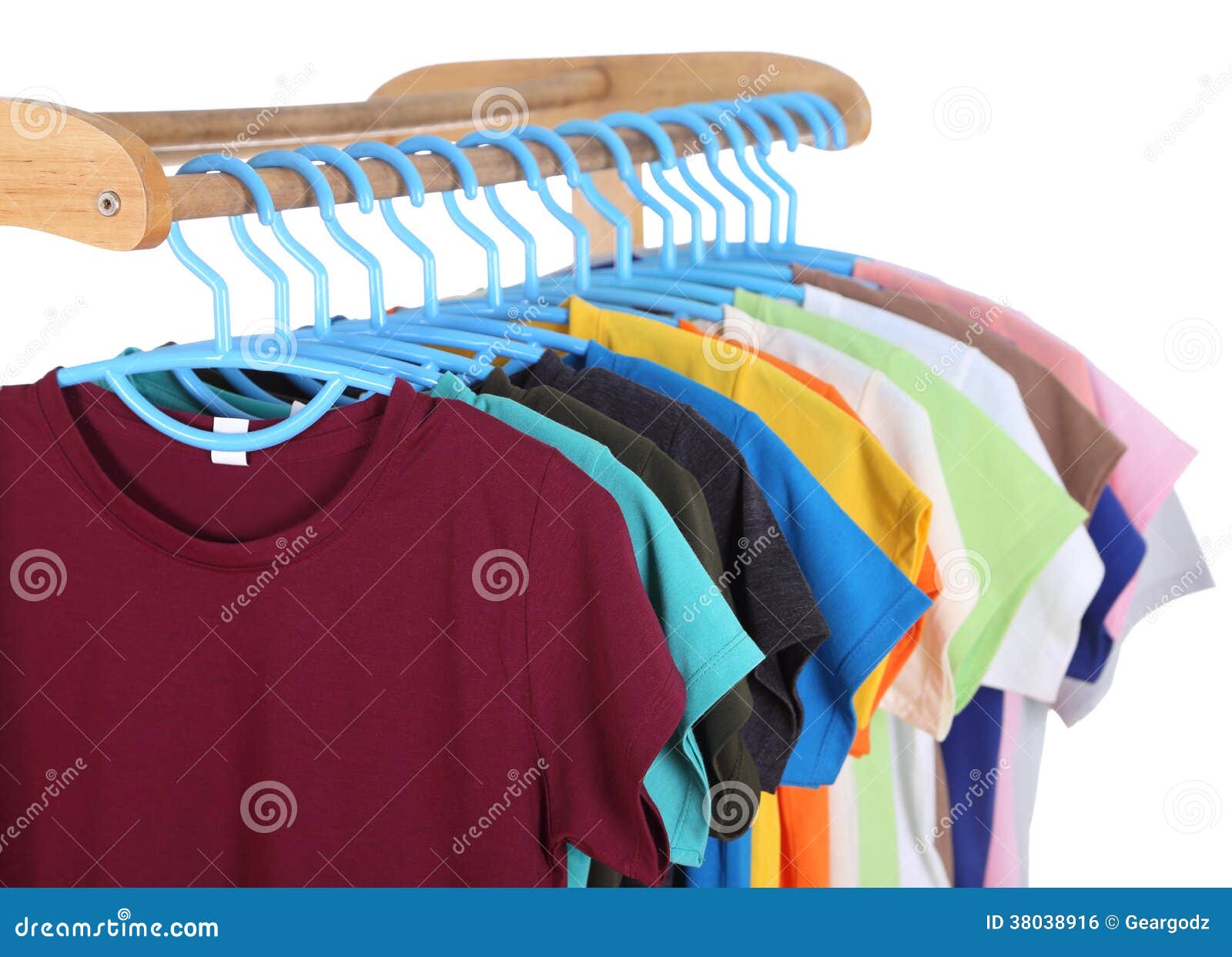 T-shirts Hanging on Hangers Stock Photo - Image of cotton, dress: 38038916