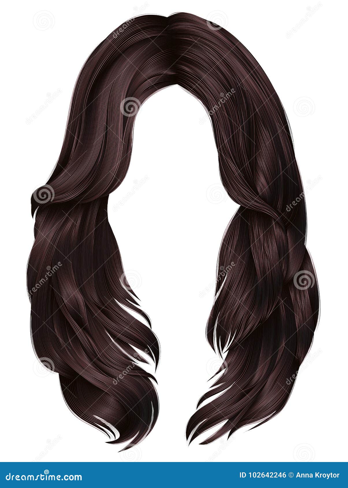 Trendy Woman Long Hairs Brunette Brown Brunette  Fashion .  Realistic Graphic 3d Stock Illustration - Illustration of attractive,  setting: 102642246