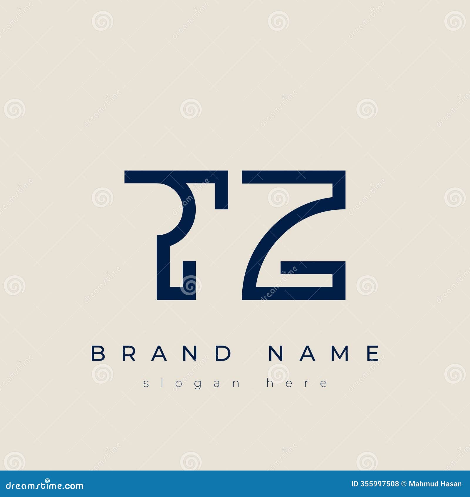 tz alphabet letter icon logo