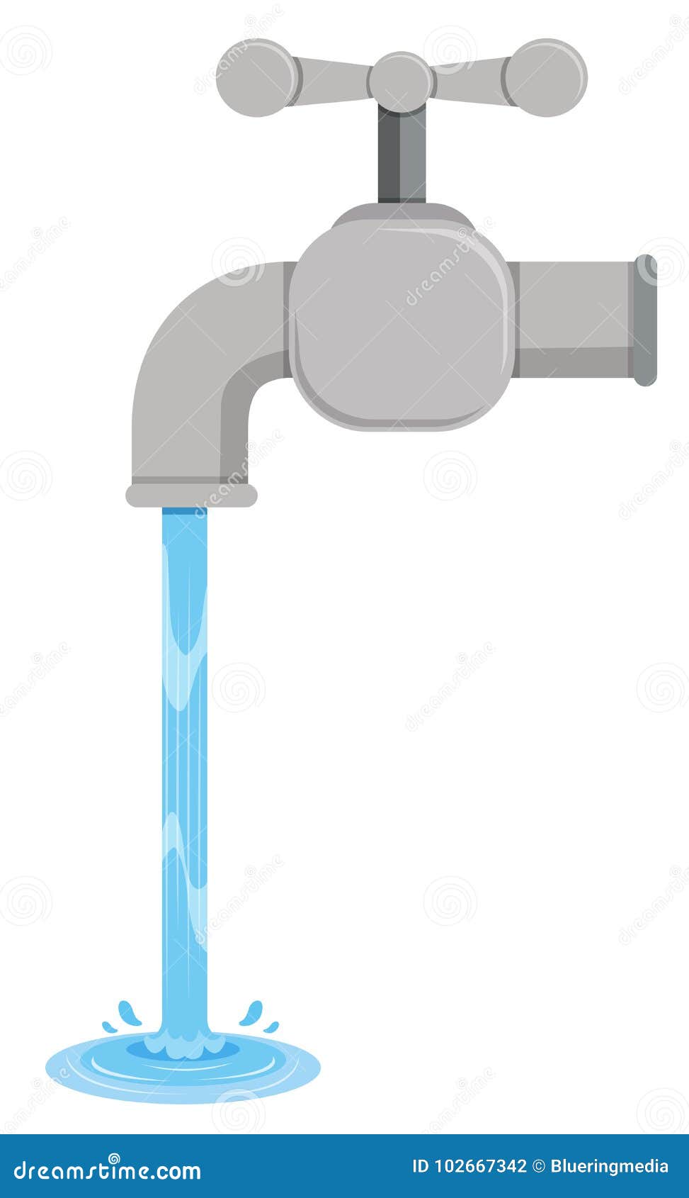 Water Coming Out A Tap Cmyk Color Vector Illustration CartoonDealer