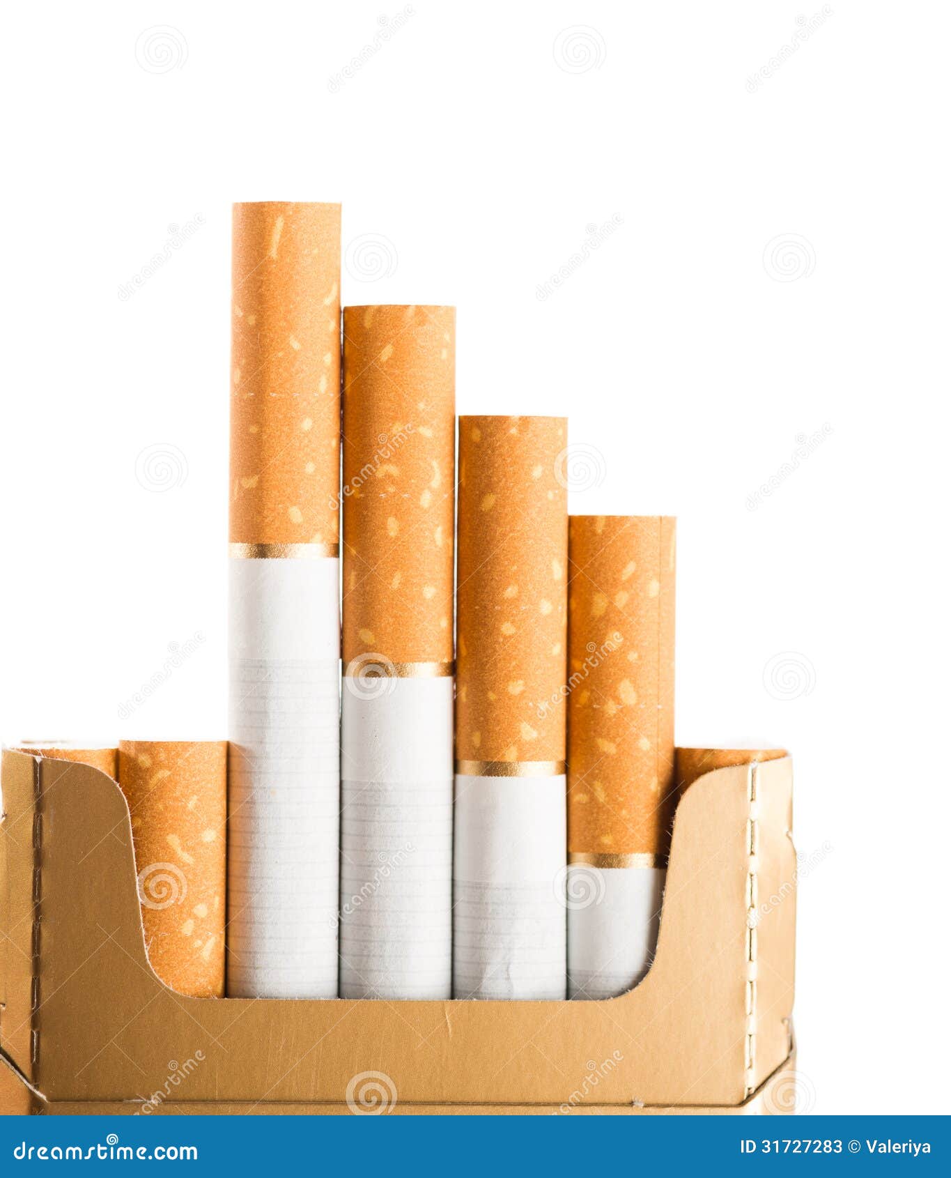 Tabac En Cigarettes Avec Un Filtre Brun Image stock - Image du