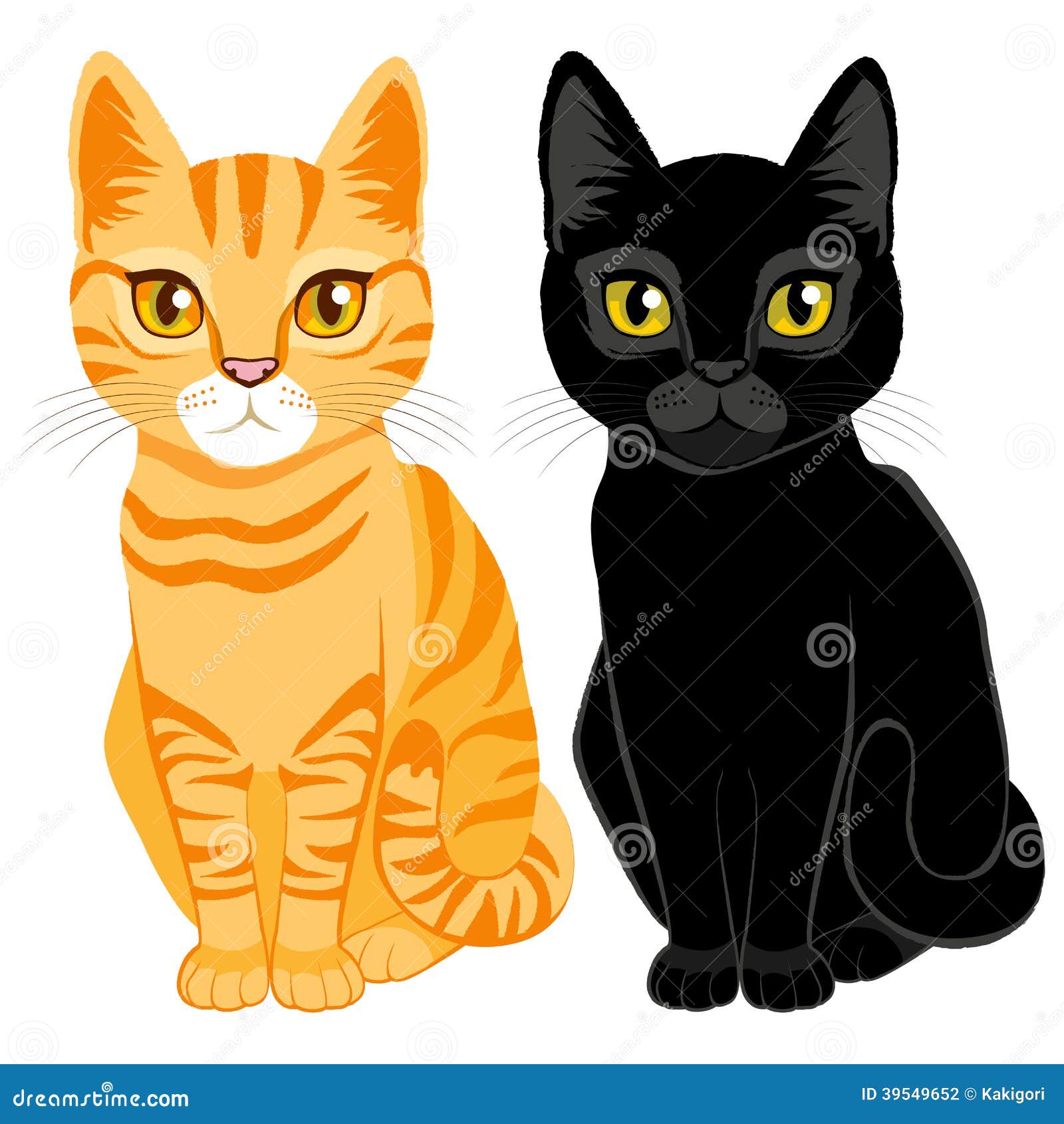Tabby and Black Cats vektor abbildung. Illustration von orange 39549652