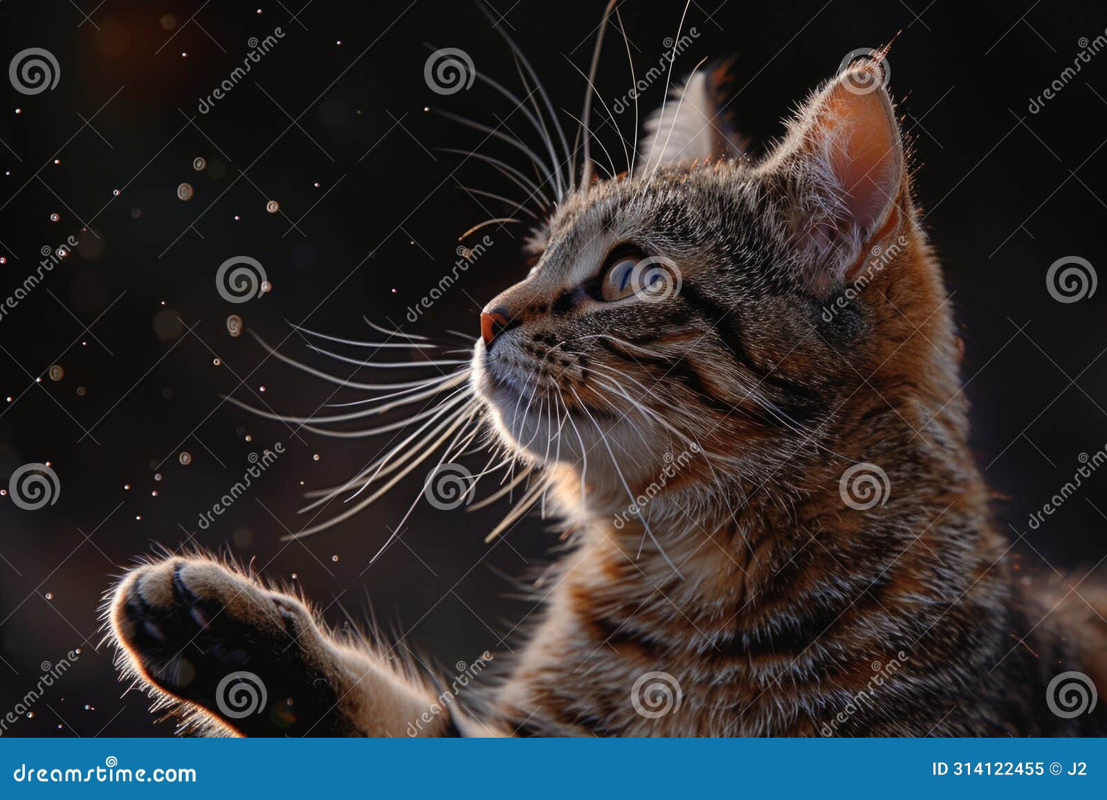 Tabby Cat S Face In Close Up With A Backdrop Of Sparkling Autumn Lights Tabby Cat S Face In Close Up With A Backdrop Of Sparkling Autumn Lights