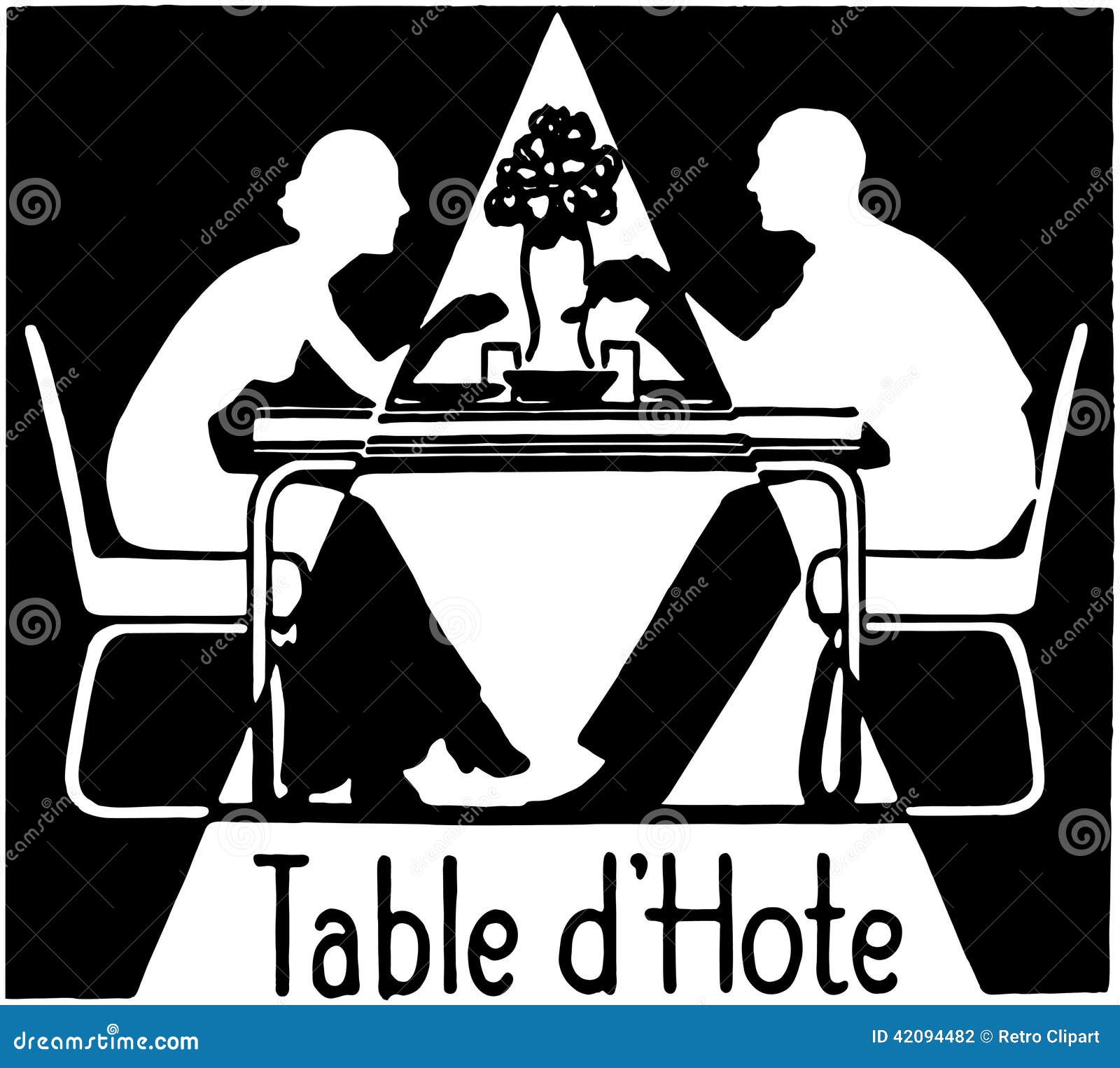 Tabelle d'Hote vektor abbildung. Illustration von vierziger 42094482