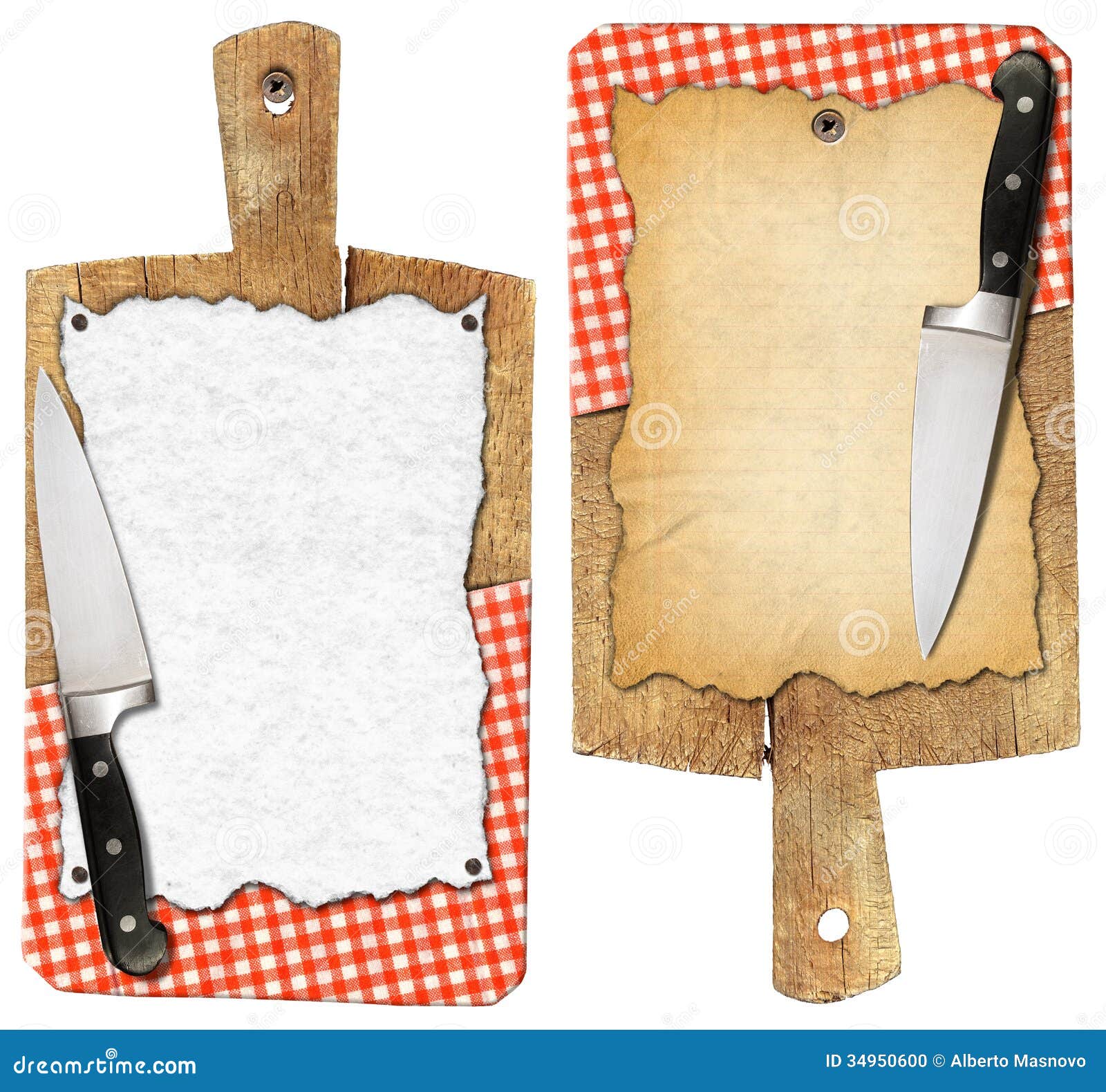 Tablas De Cortar Del Cuaderno Con El Cuchillo Y El Mantel Stock de  ilustración - Ilustración de mensaje, cocinero: 34950600