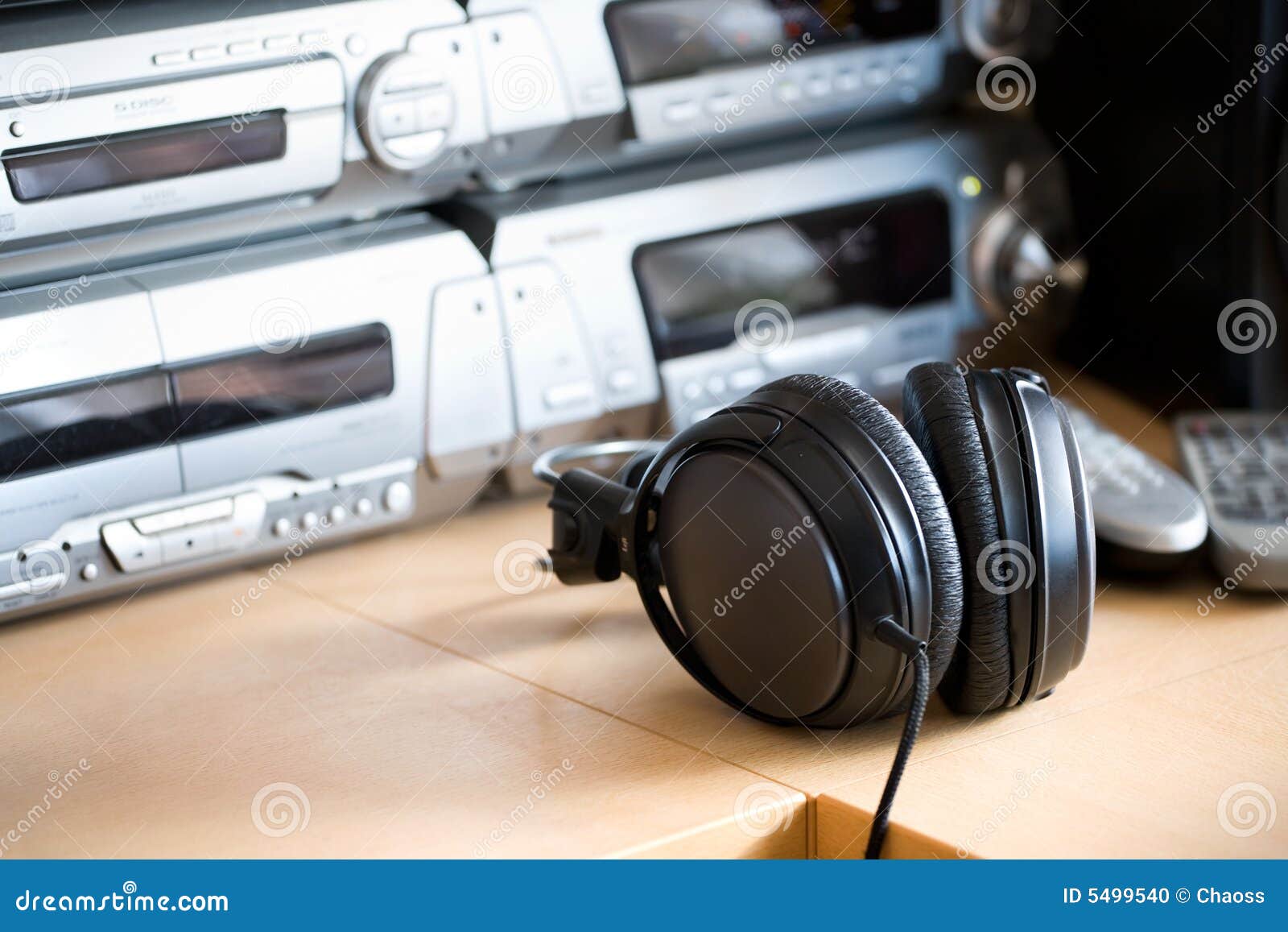 Table with audio equipment stock photo. Image of soft 5499540