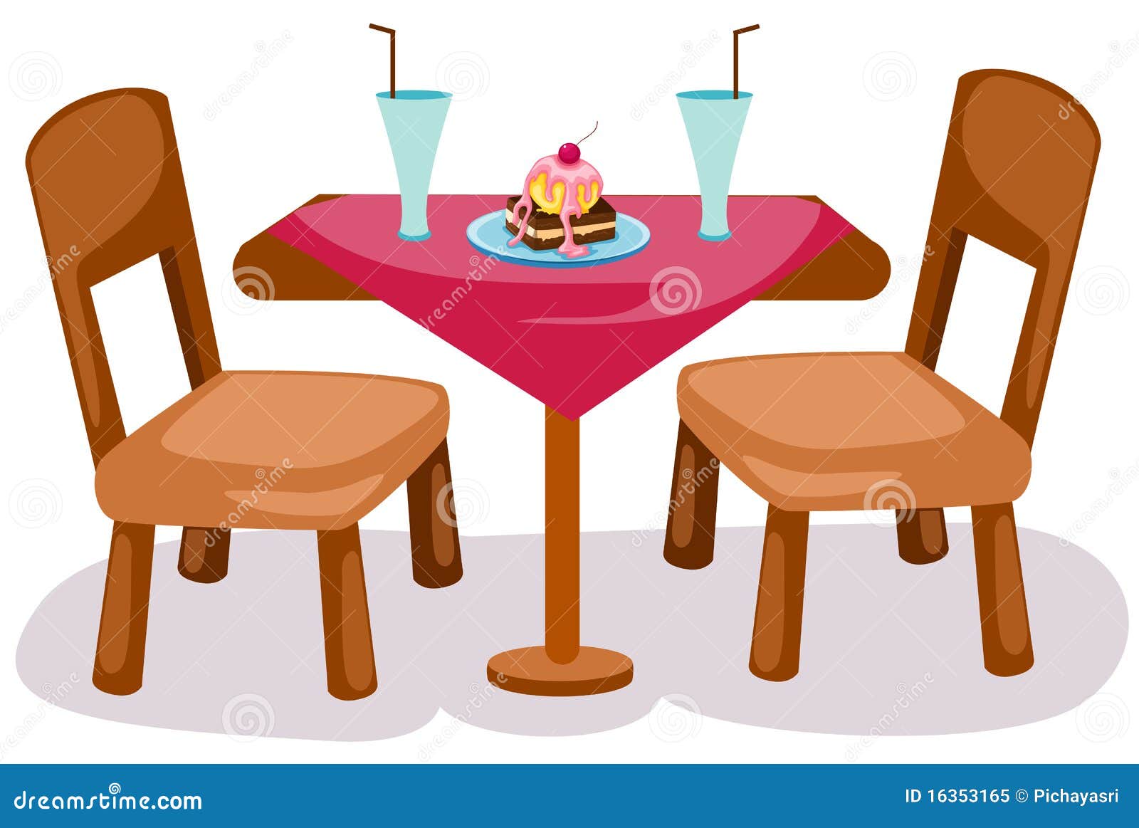 table and chair cartoon