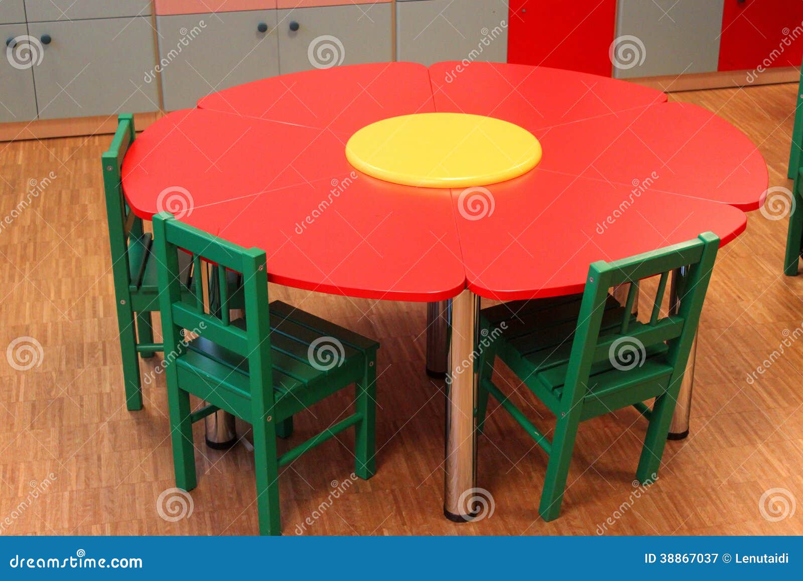 Table and Chairs for Kindergarten Stock Image Image of symbol
