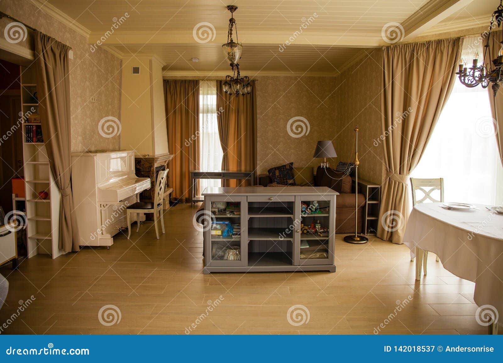 Table and Chairs in Living Room Stock Image Image of lifestyle
