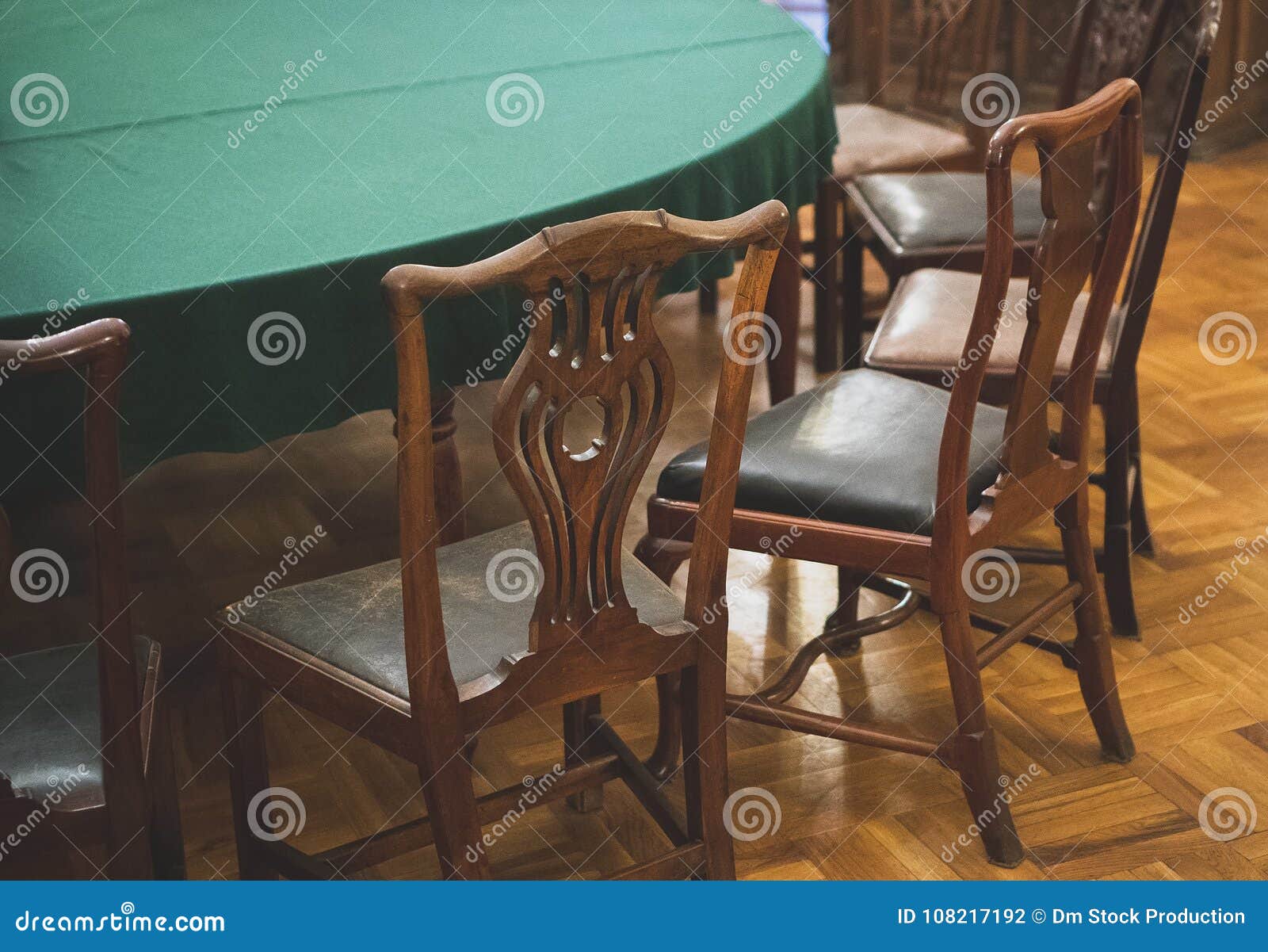 Table with chairs. stock photo. Image of conference 108217192