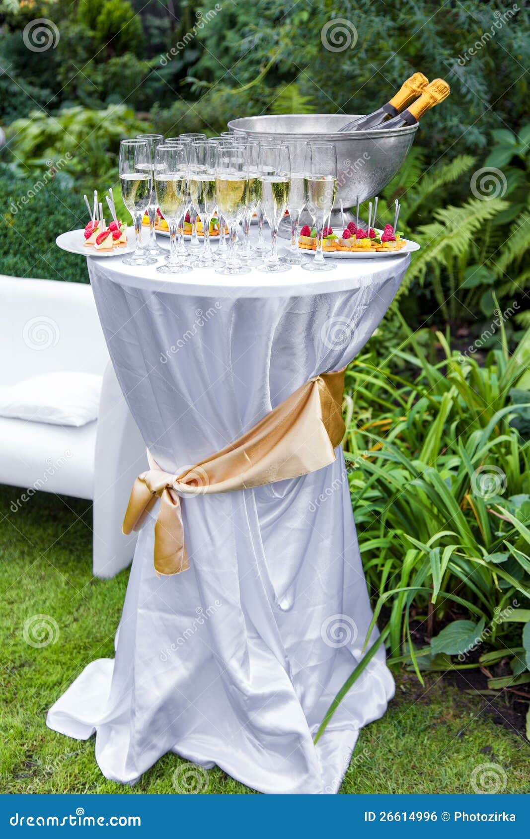 Table with Champagne and Appetizers Stock Photo Image of autumn