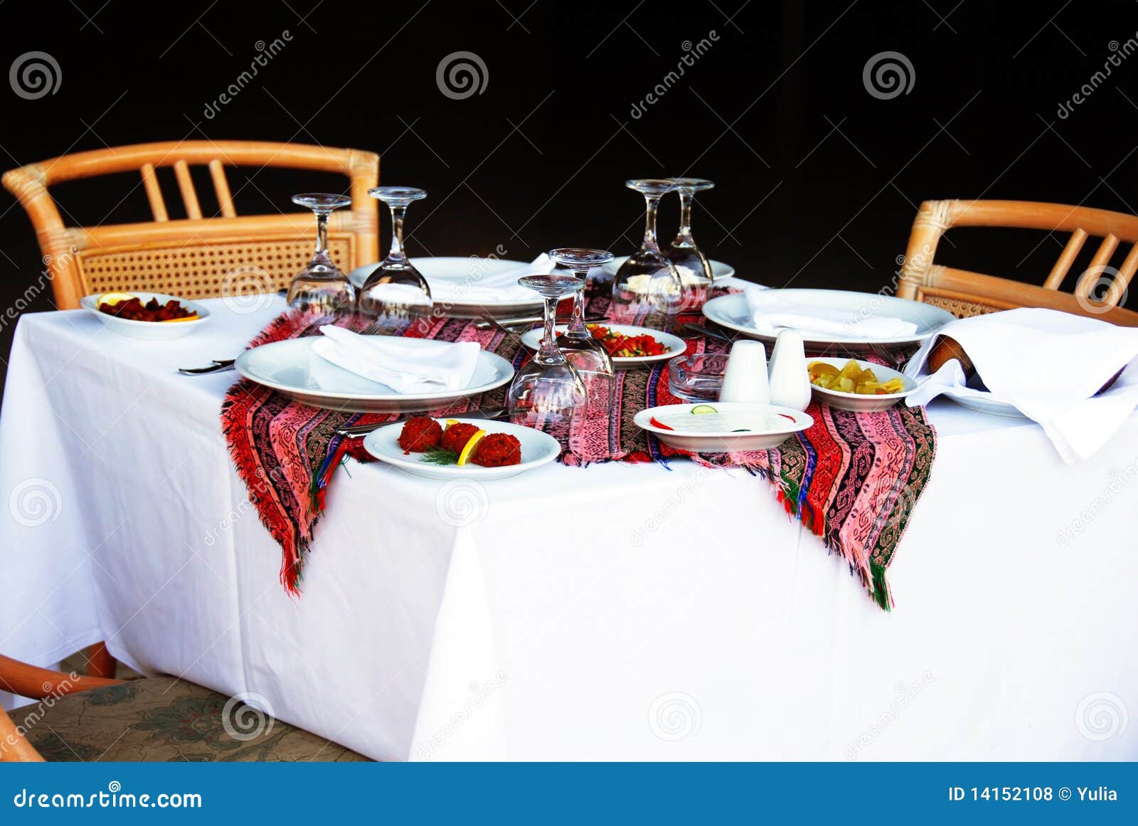 Table for dinner stock photo. Image of beverage, serve 14152108