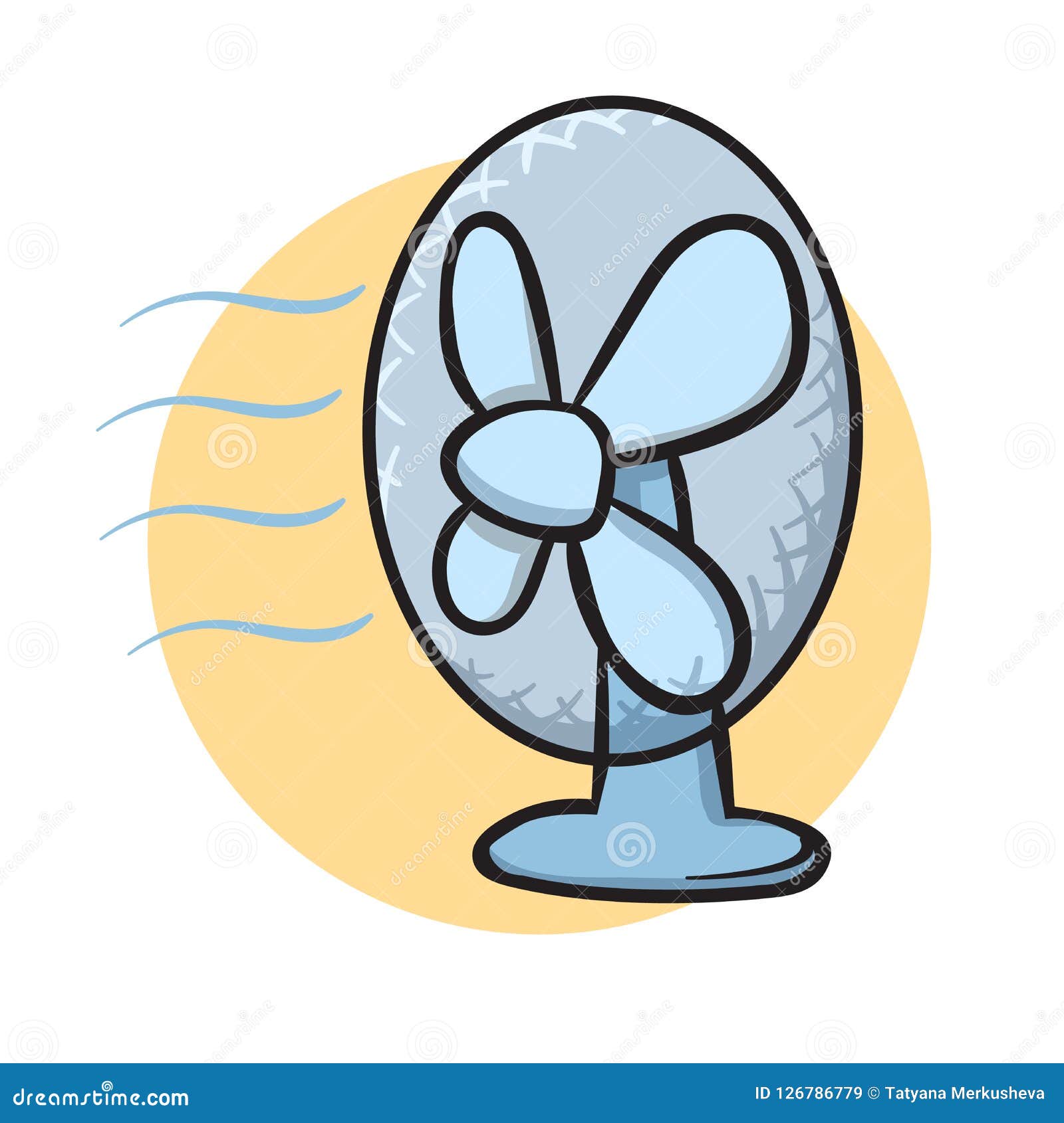 Table Fan. Vector Illustration, Isolated on White. Stock Vector