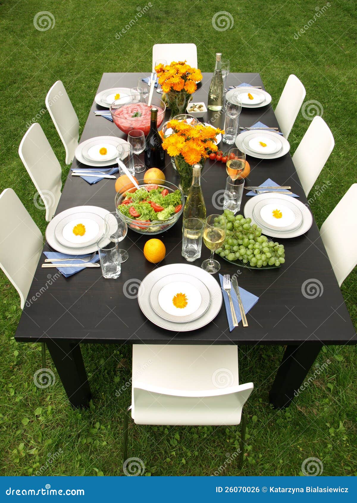 Table for garden party stock photo. Image of flower, glasses 26070026