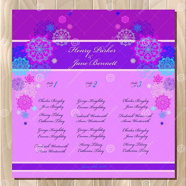 table-guest-list-vector-background-with-winter-snowflakes-wedding