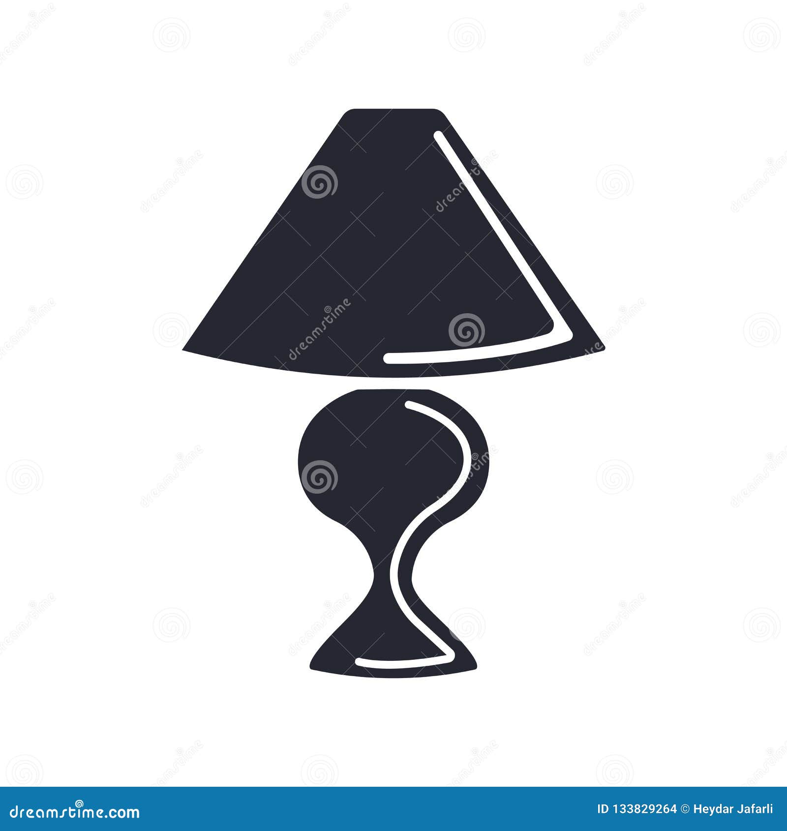 Table Lamp Icon Vector Sign and Symbol Isolated on White Background