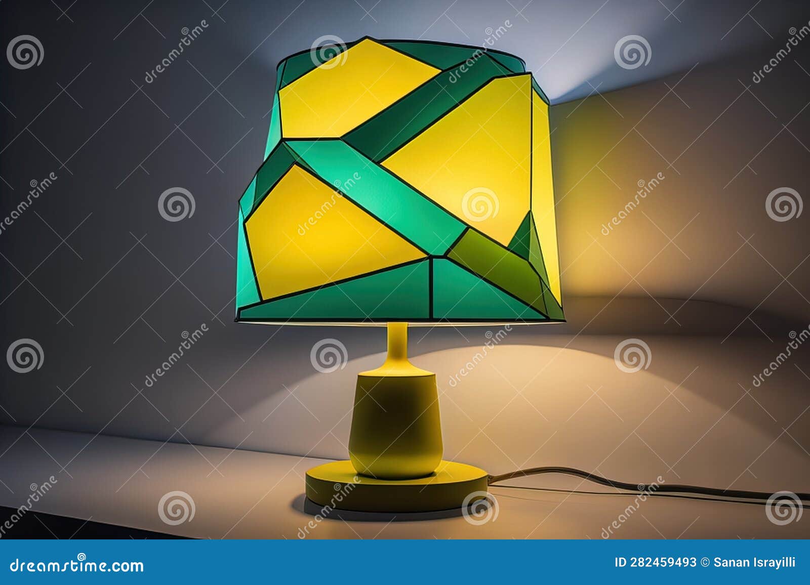 Table Lamp on the Wall. Generative Ai Stock Image Image of desk, lamp