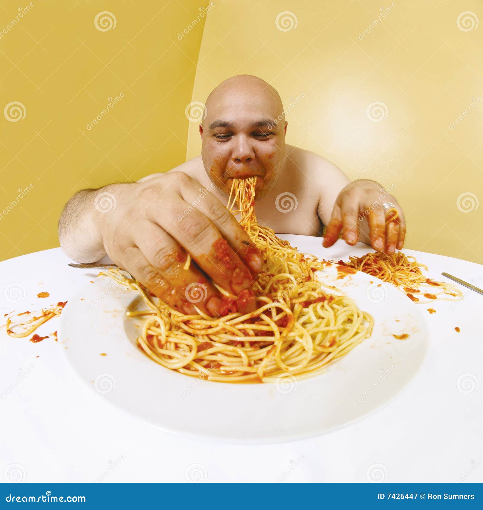 Table manners stock image. Image of pasta, impolite, etiquette 7426447