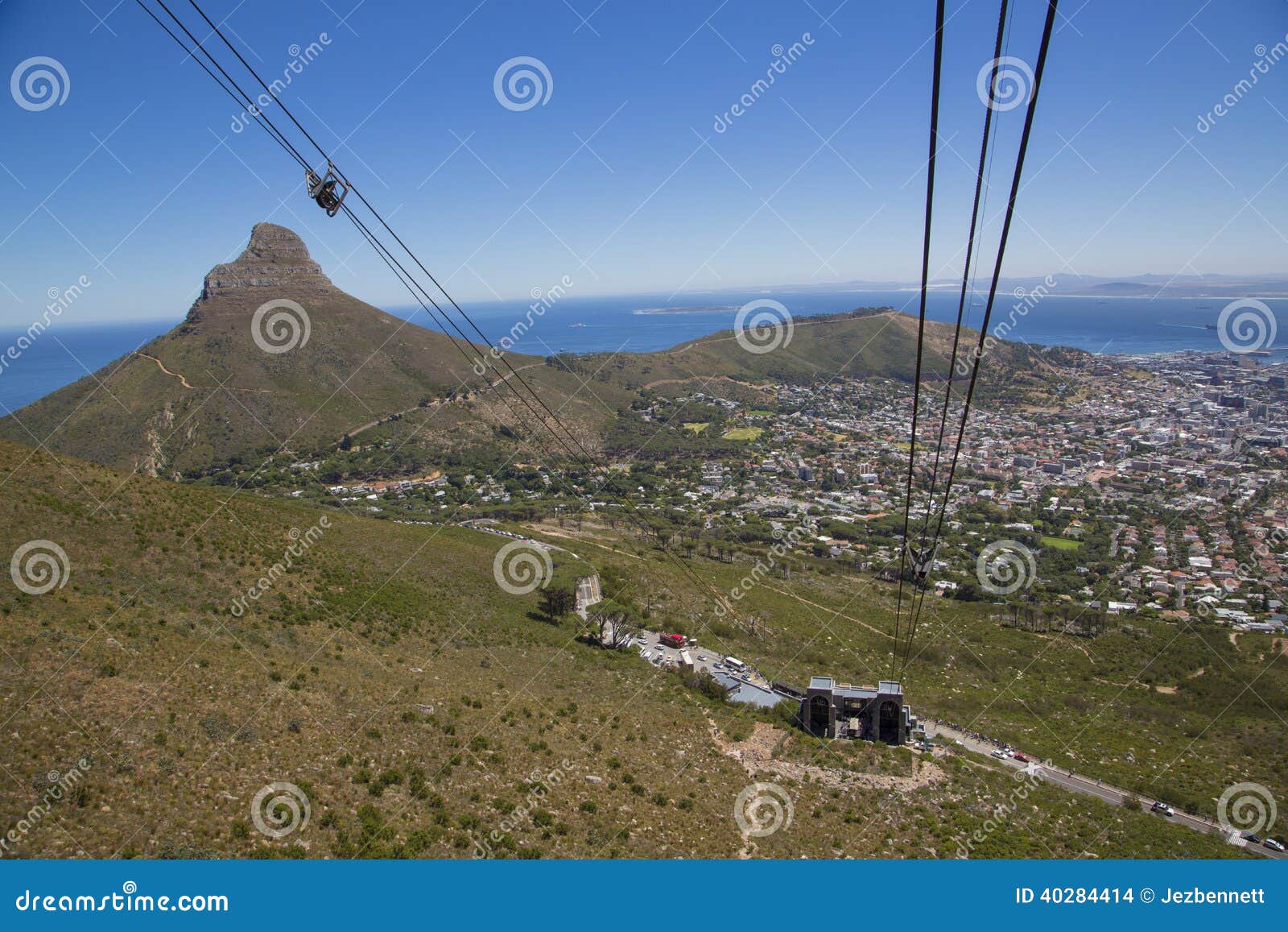 Table Mountain cable car stock photo. Image of morning 40284414
