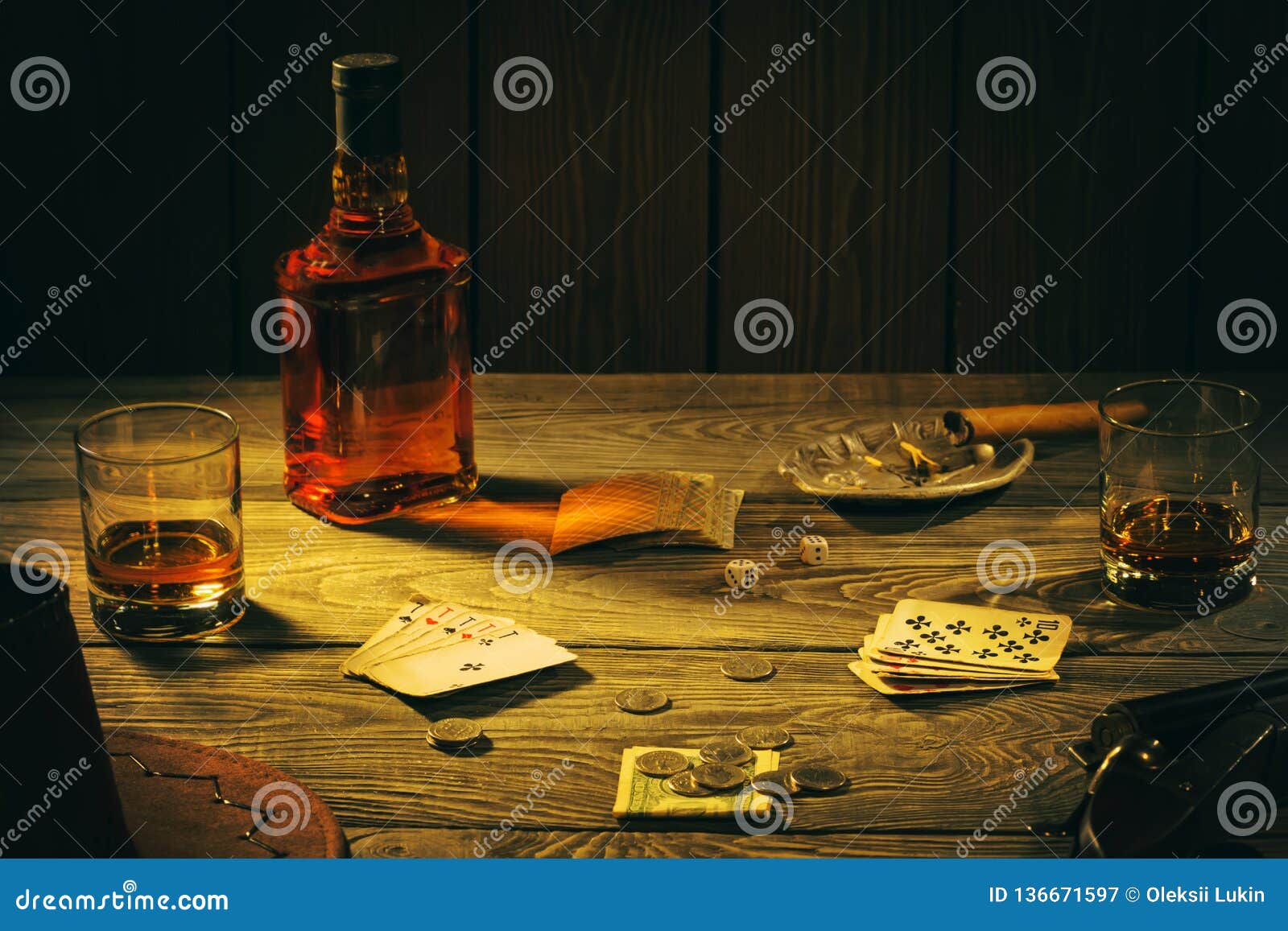 Holding A Revolver Poker Cards Table Drinks Cigars Dark Backdrop for Photography Photo Background Props Photography AM033738 ALUONI 5x3ft Western 