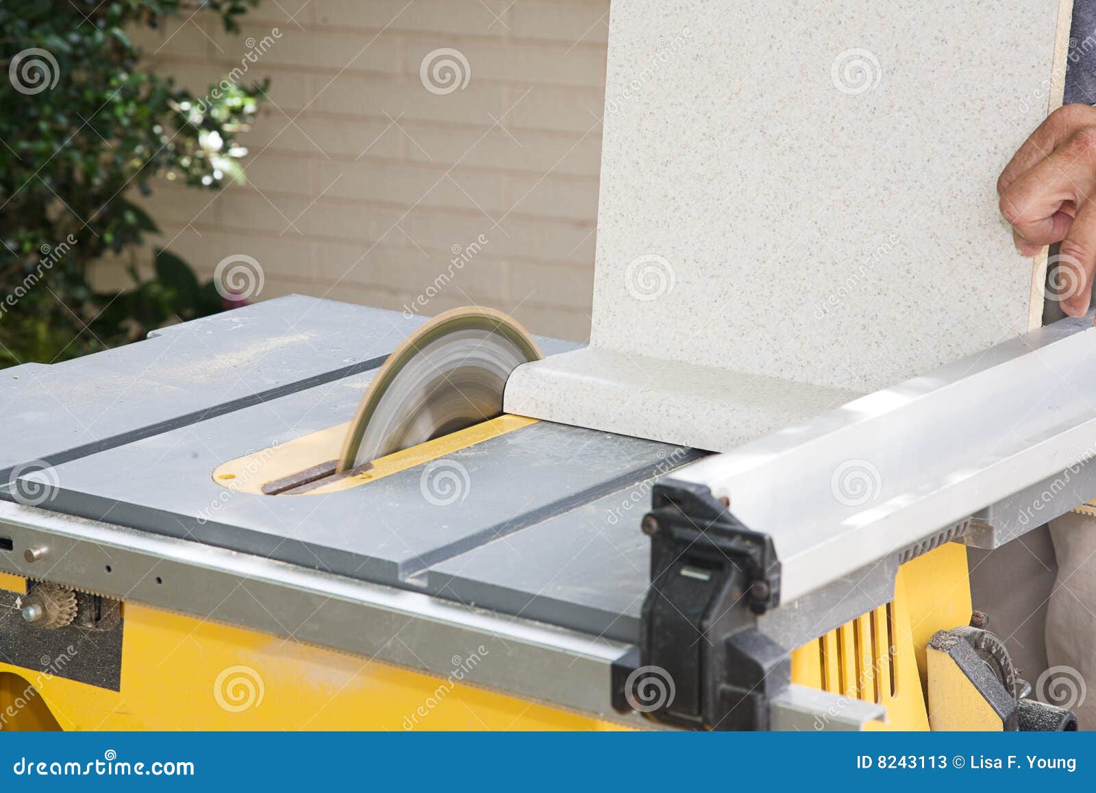 Table Saw Cutting Laminate Stock Image Image Of Contractor 8243113