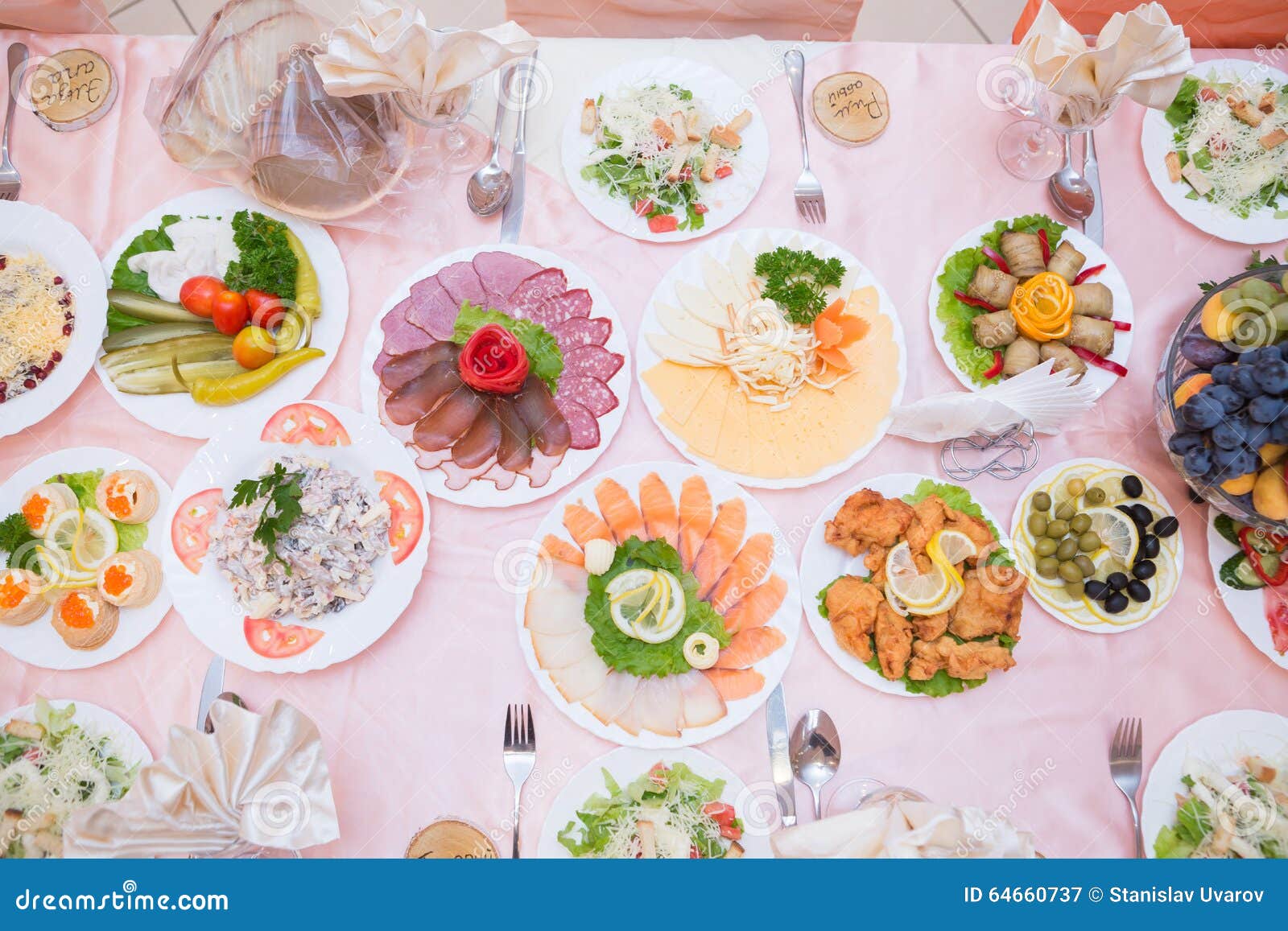 Table Served with Tasty Meals Stock Image Image of luxury, interior 64660737