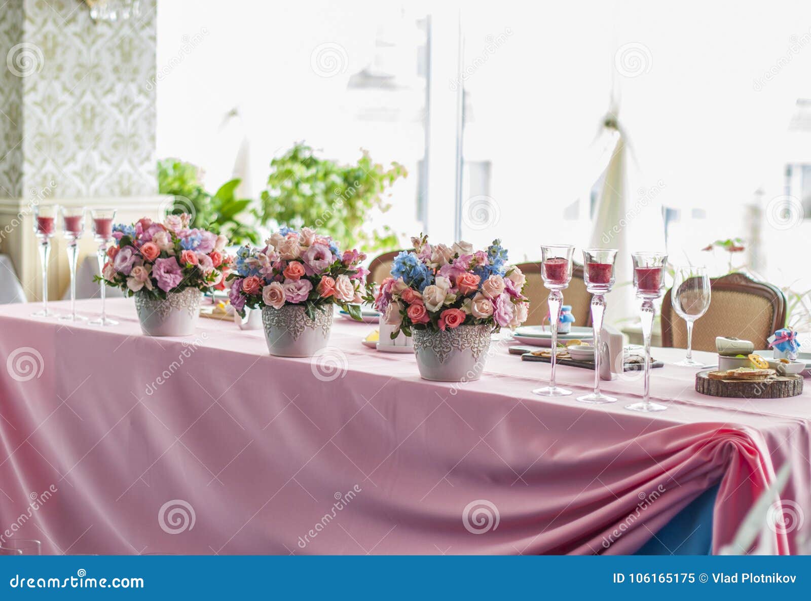 table set for an event party or wedding reception