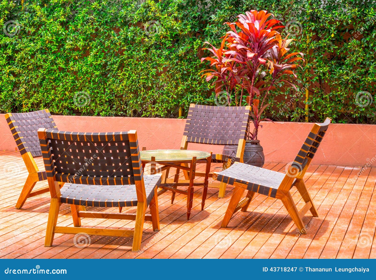 table set on terrace.