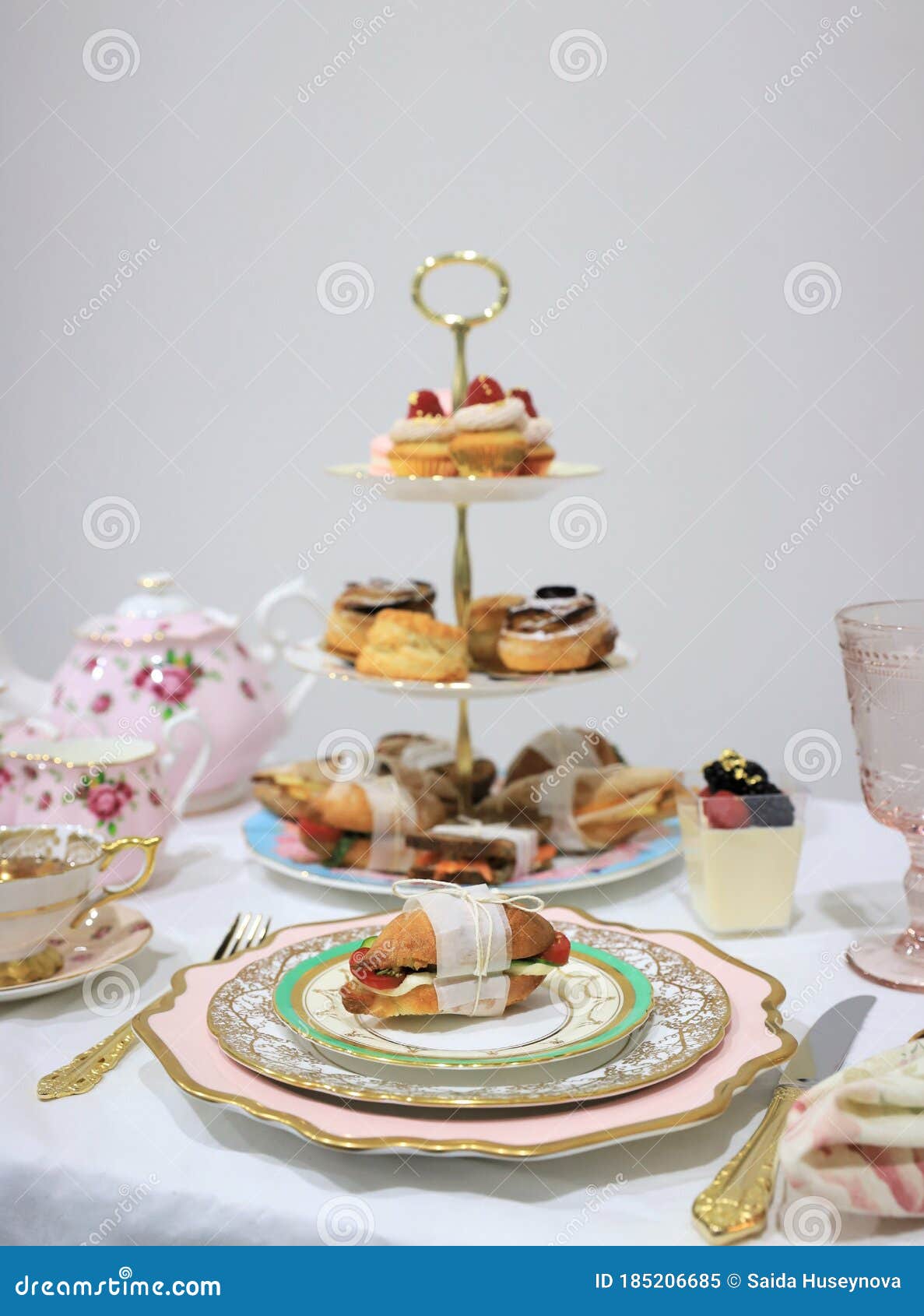 Table Set Up For Tea Party Stock Image Image Of Afternoon 185206685