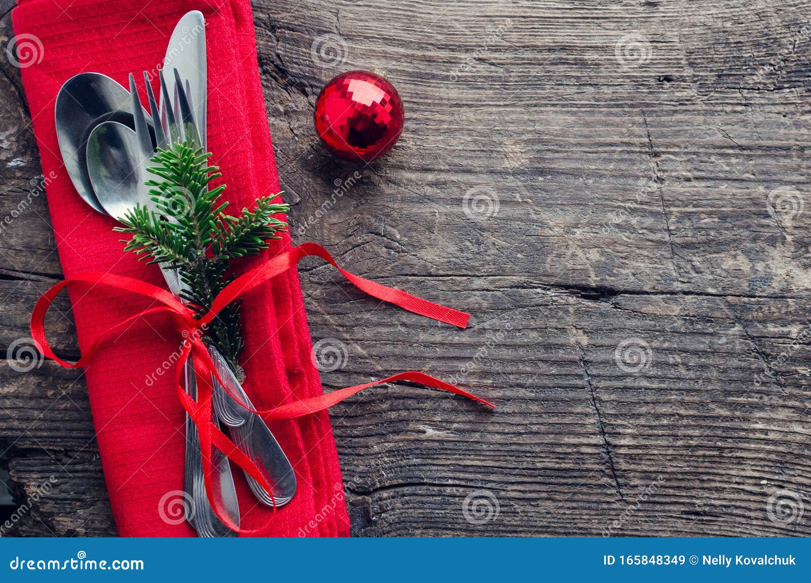 Table Setting for Celebration Christmas and New Year Stock Image ...