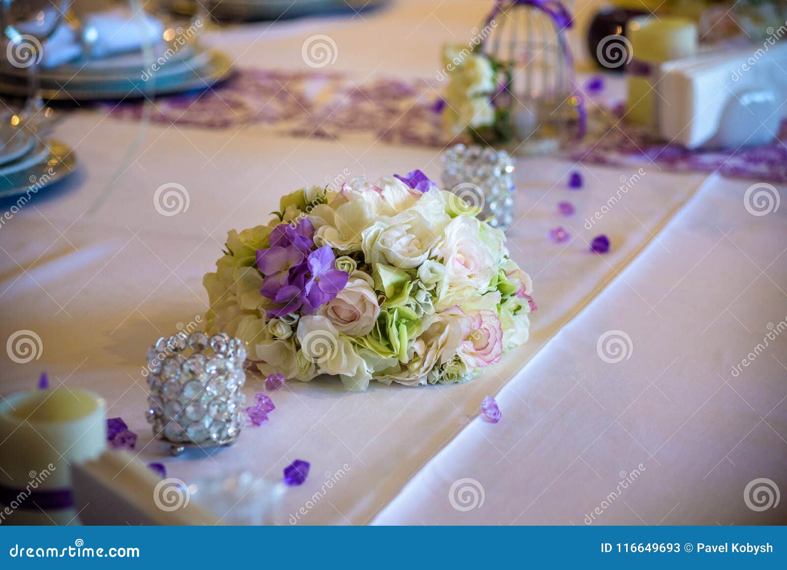Table Setting At A Luxury Wedding Reception Stock Image Image Of