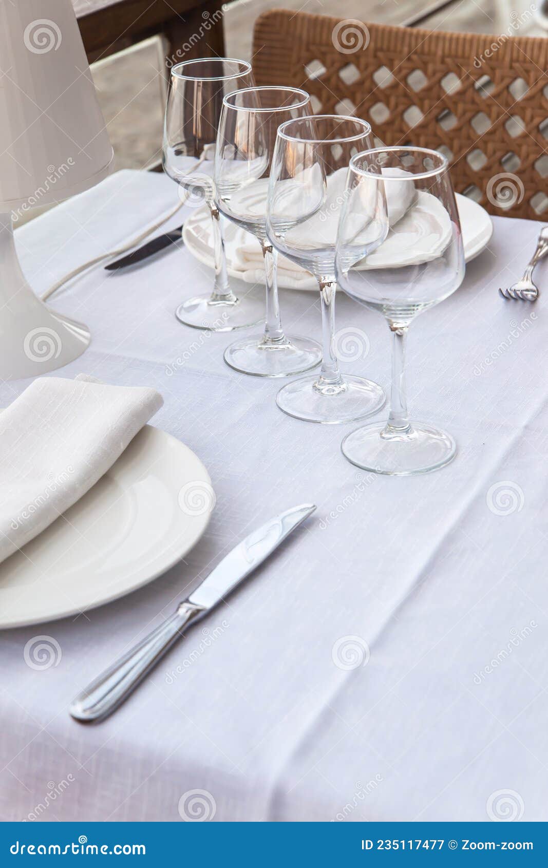 table setting at restaurant ready to serve