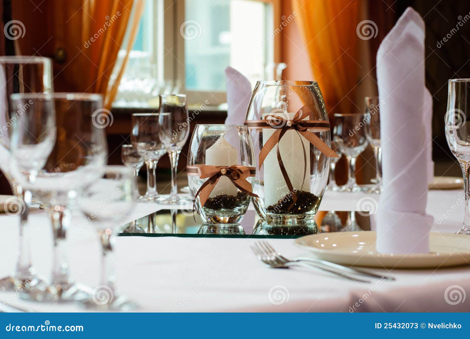 Table Setting for Wedding Dinner Stock Image Image of events, table