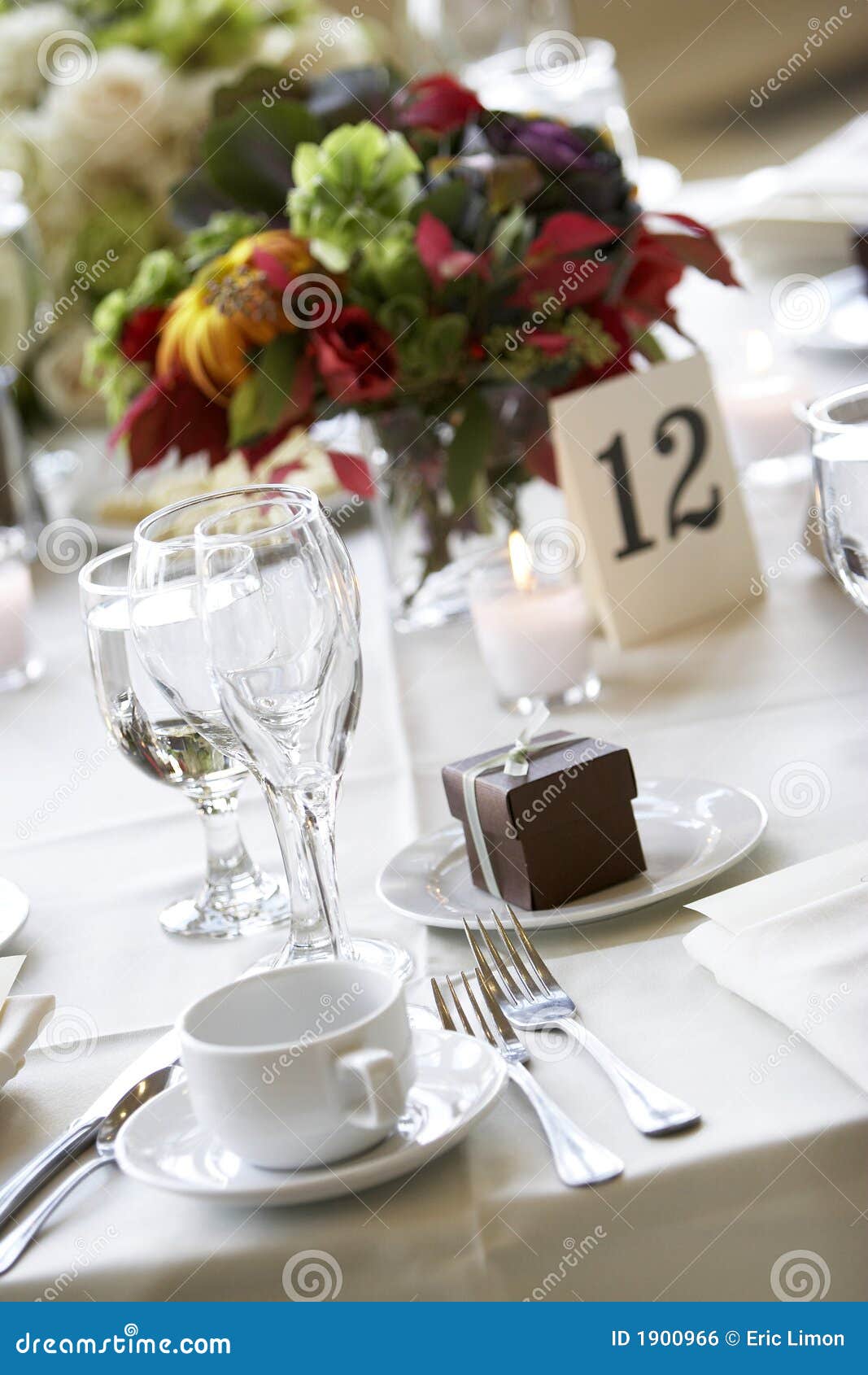 Table shot stock photo. Image of service, wedding, bouquet 1900966