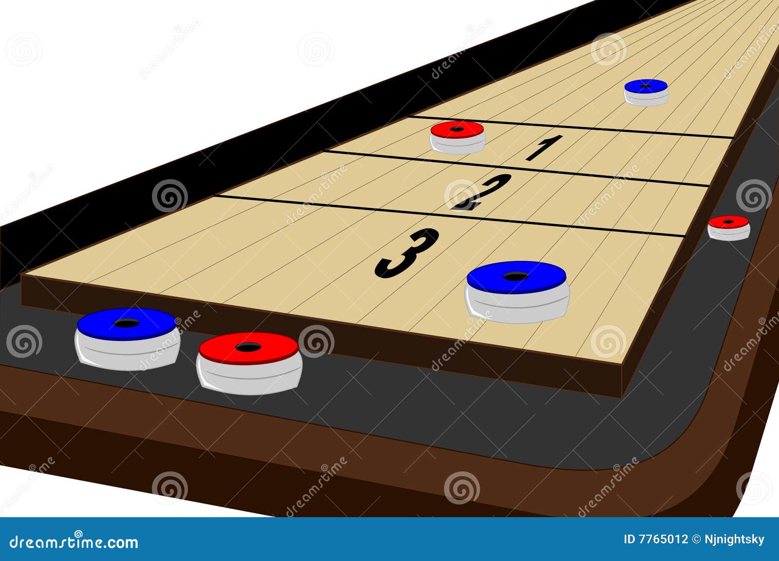 Table shuffleboard stock vector. Image of numbers 