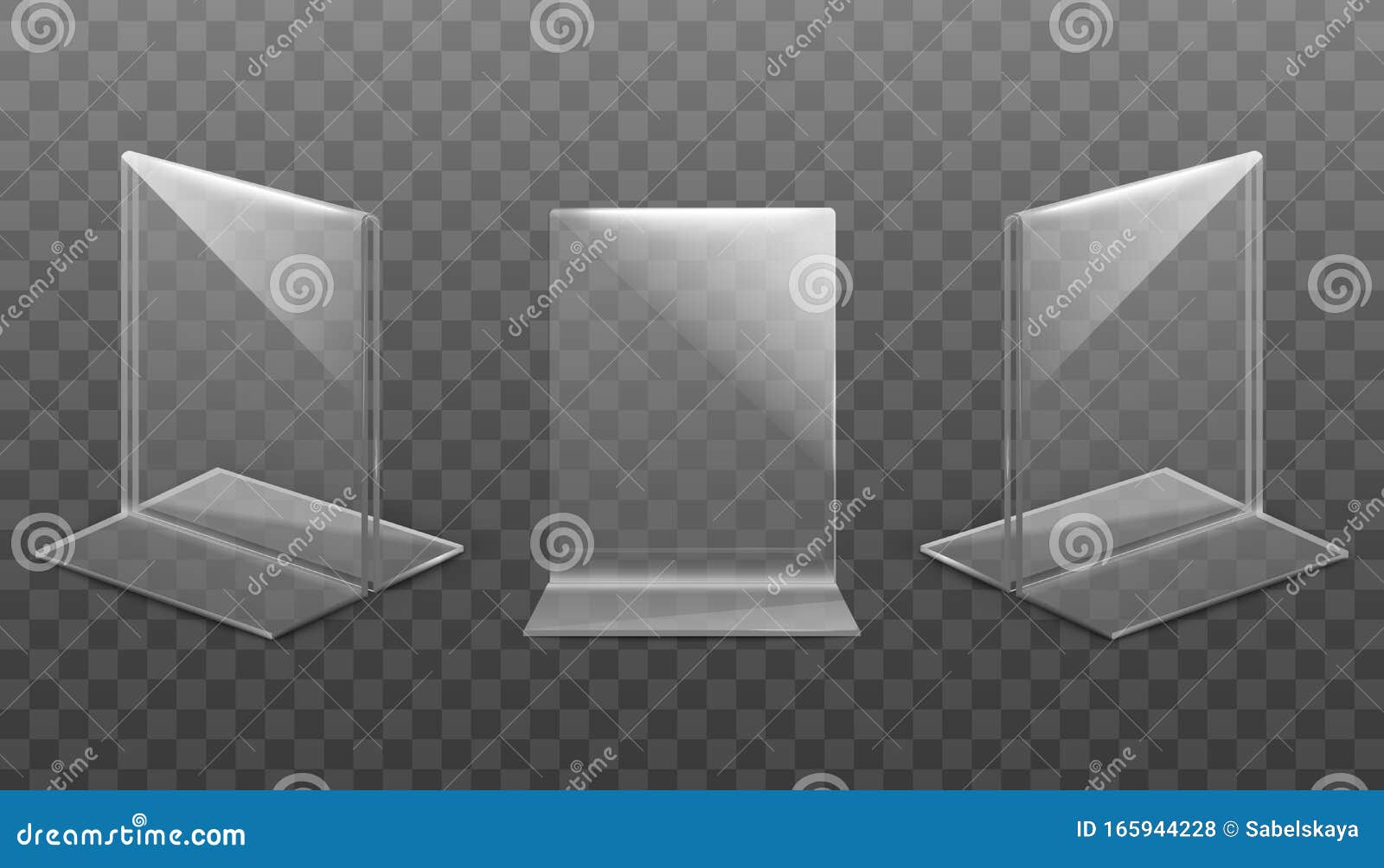 Download Table Stand For Menu Or Card Holder Realistic Vector Mockup Set Isolated. Stock Vector ...
