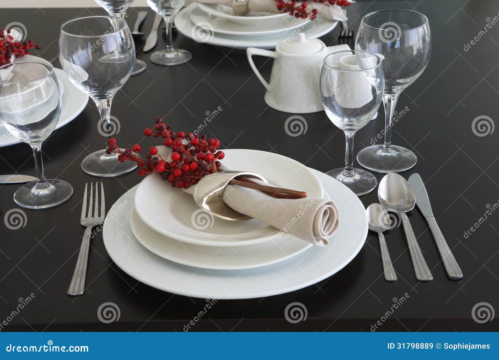 The Table is Styled and Beautifully Set for Dinner Stock Image - Image ...