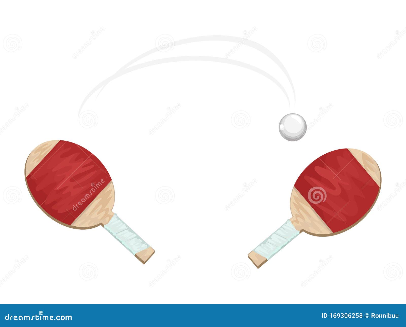 Table Tennis Bats Beat Off the Ball. Vector Isolated Objects Stock