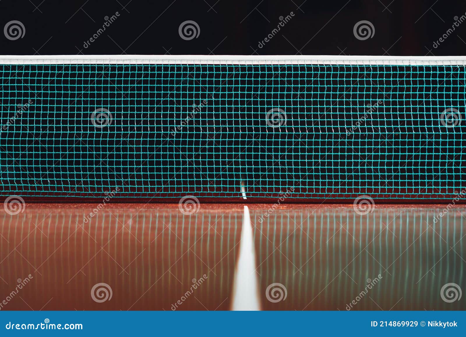 Table Tennis Blue Net with Reflection Stock Image Image of lines