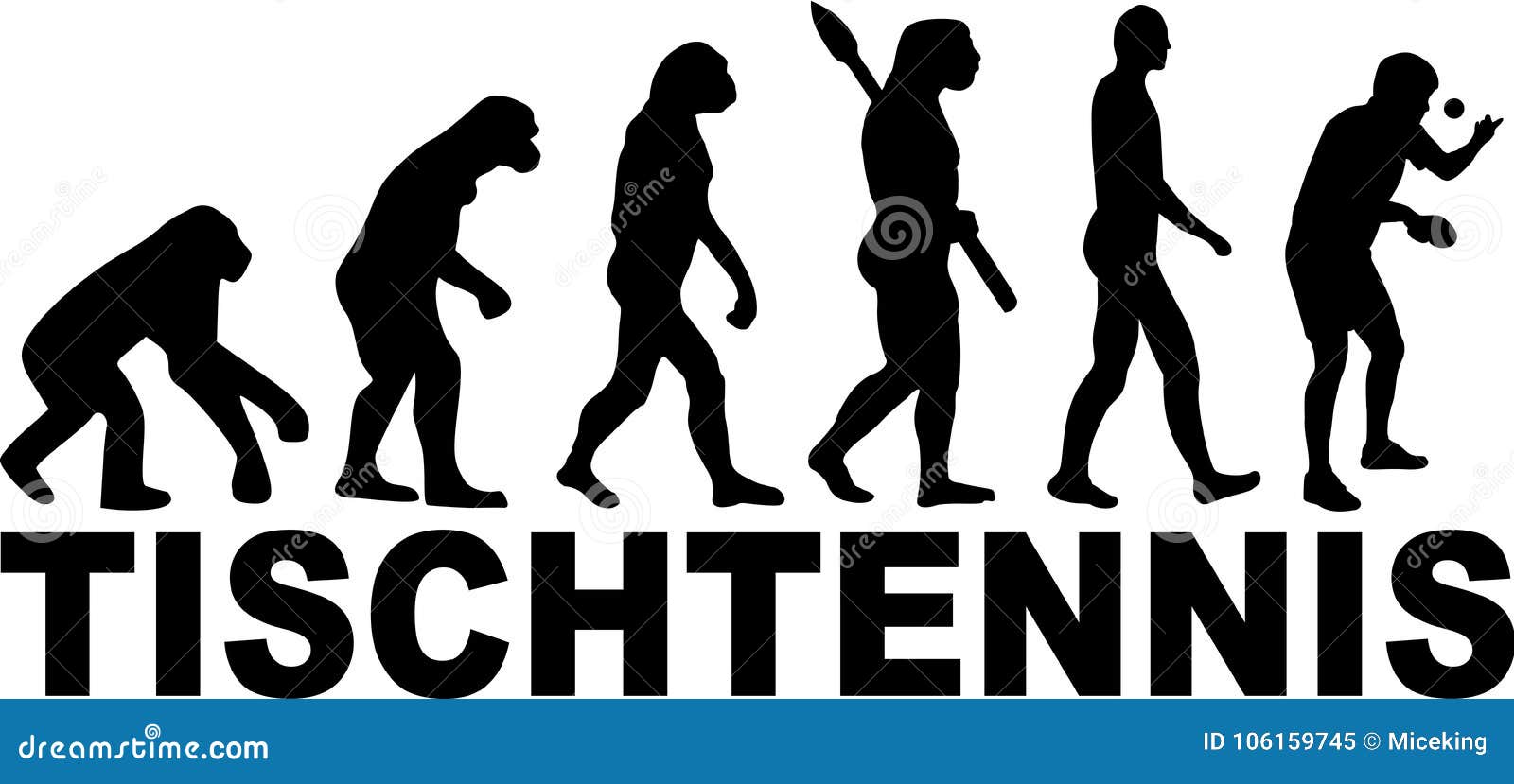 Table Tennis Evolution stock vector. Illustration of darwin 106159745