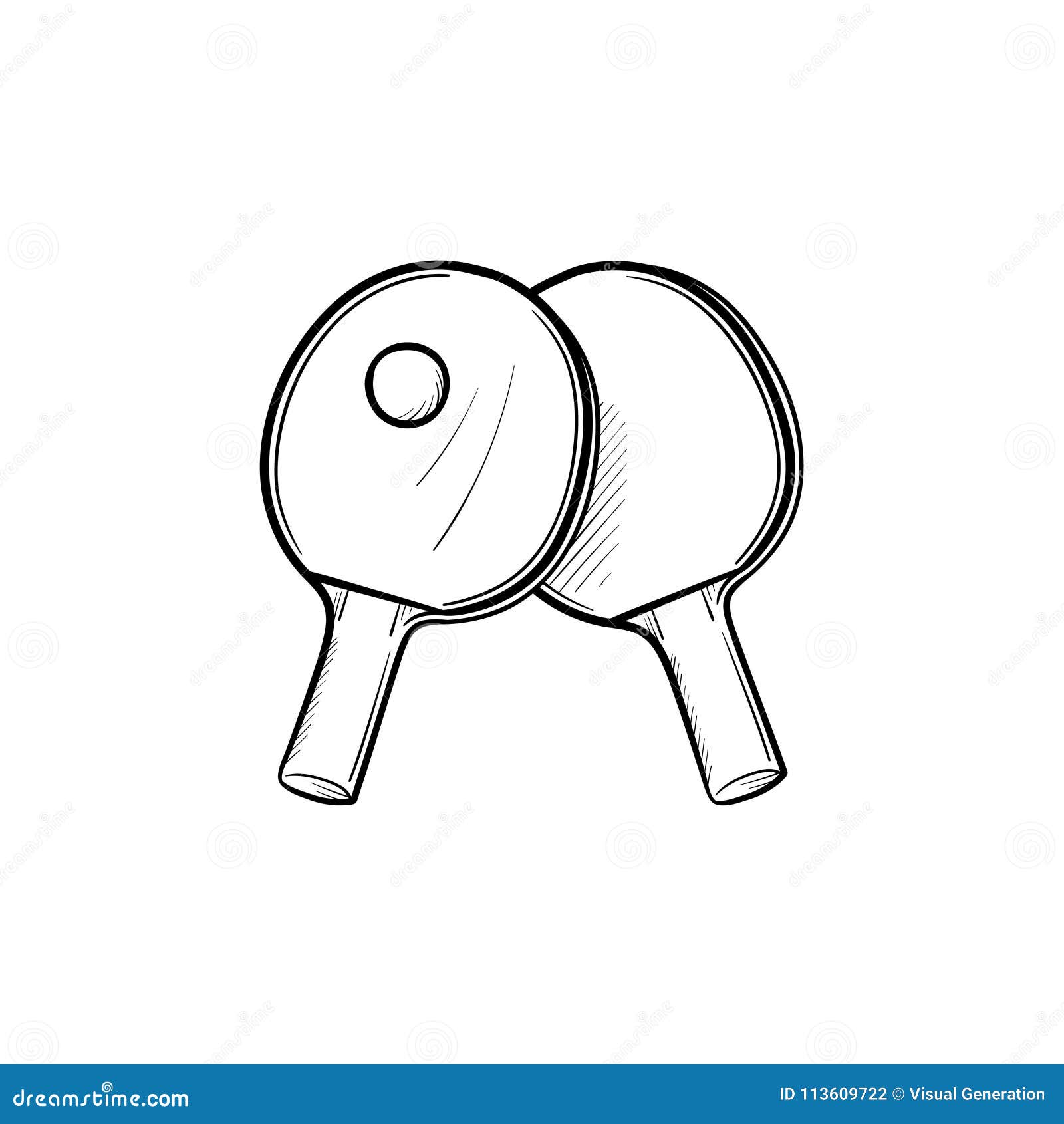 Table Tennis Hand Drawn Sketch Icon. Stock Vector - Illustration of