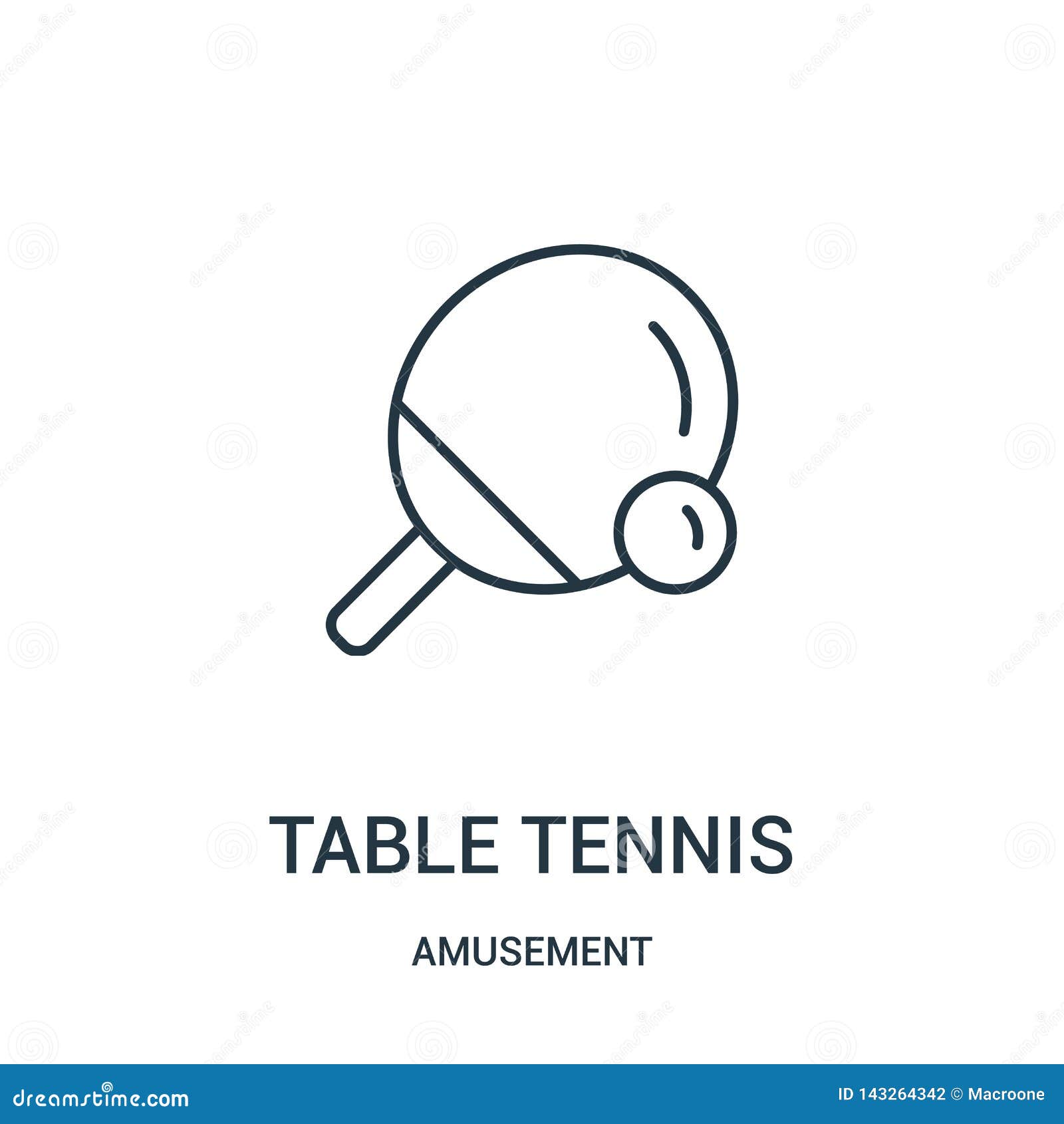Table Tennis Icon Vector from Amusement Collection. Thin Line Table