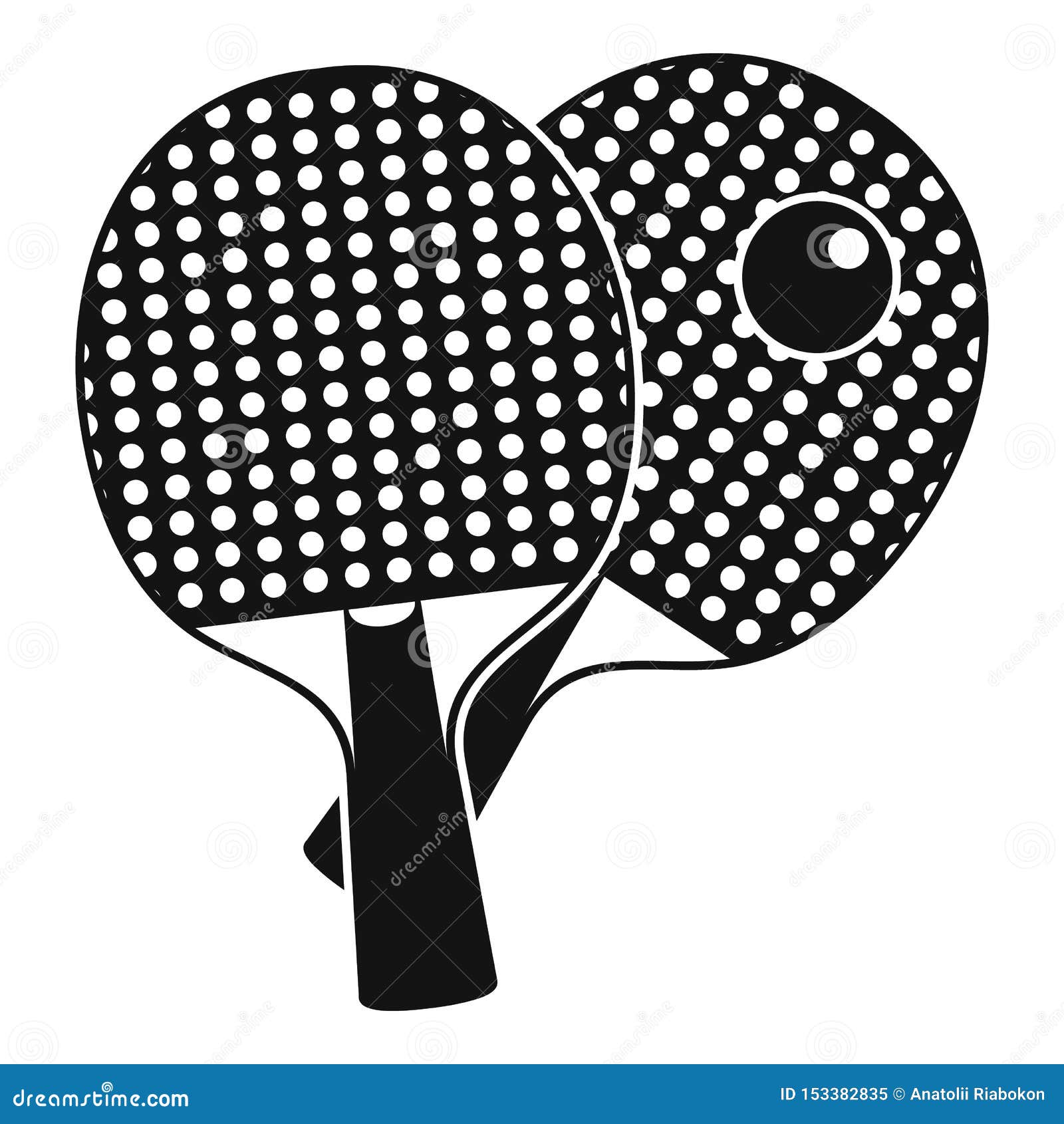 Table Tennis Paddle Icon, Simple Style Stock Vector Illustration of