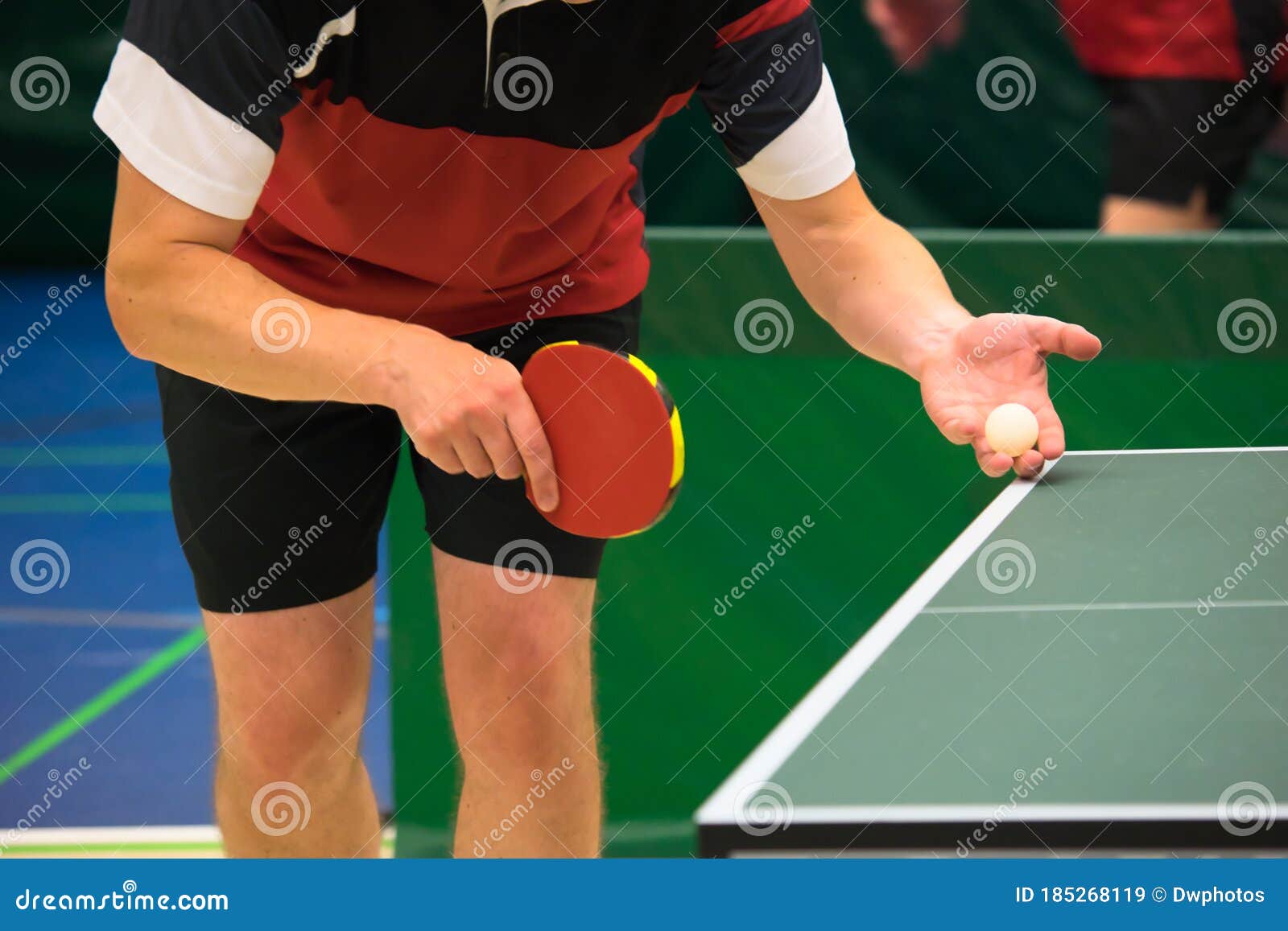 Table Tennis Player Serving Stock Image Image of racket, equipment