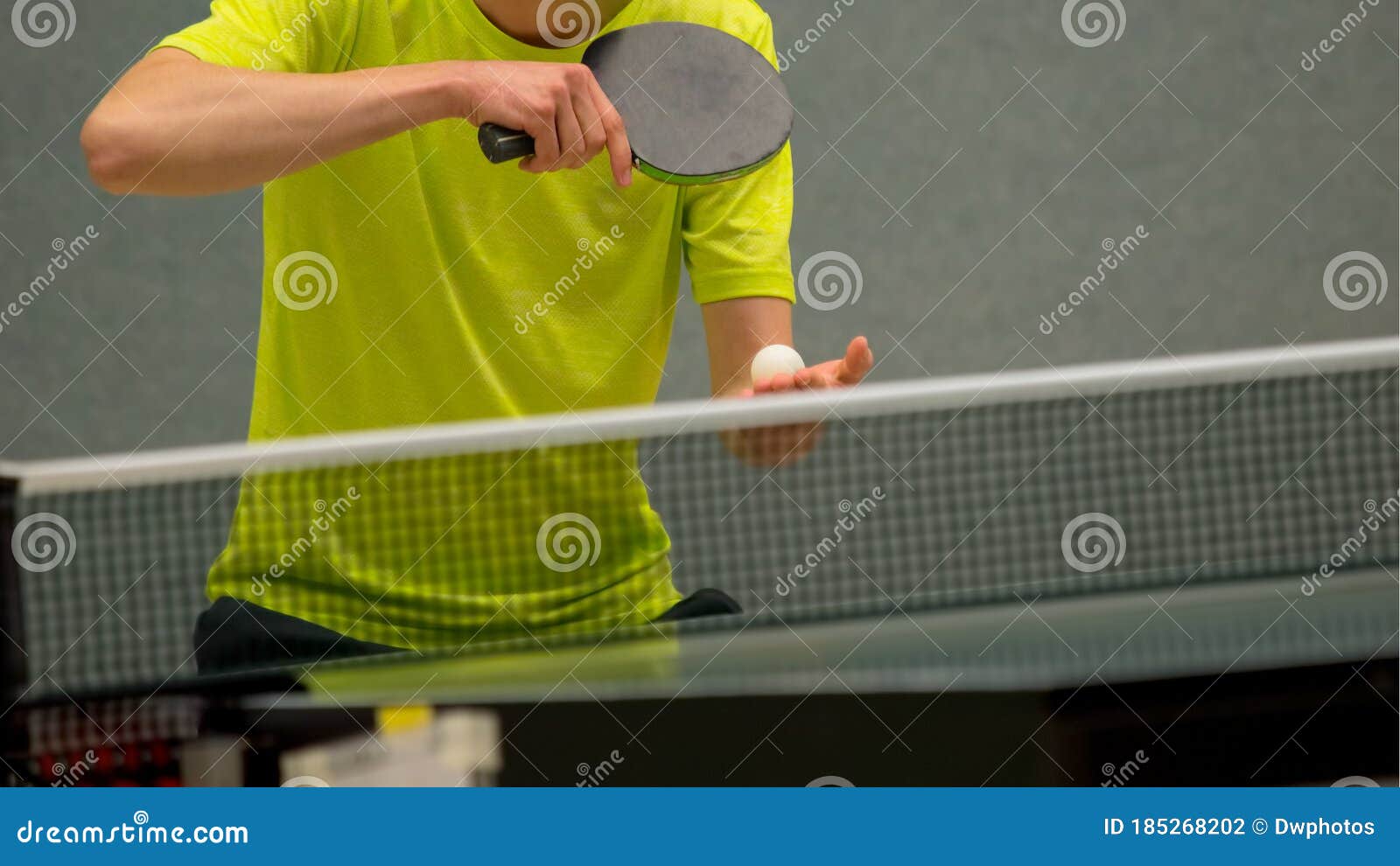 Table Tennis Player Serving Stock Photo Image of play, sport 185268202