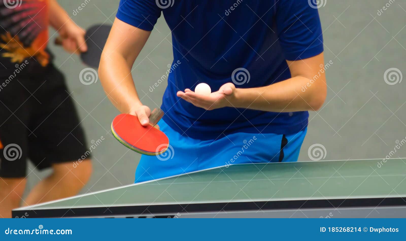 Table Tennis Player Serving Stock Photo Image of closeup, challenge 185268214